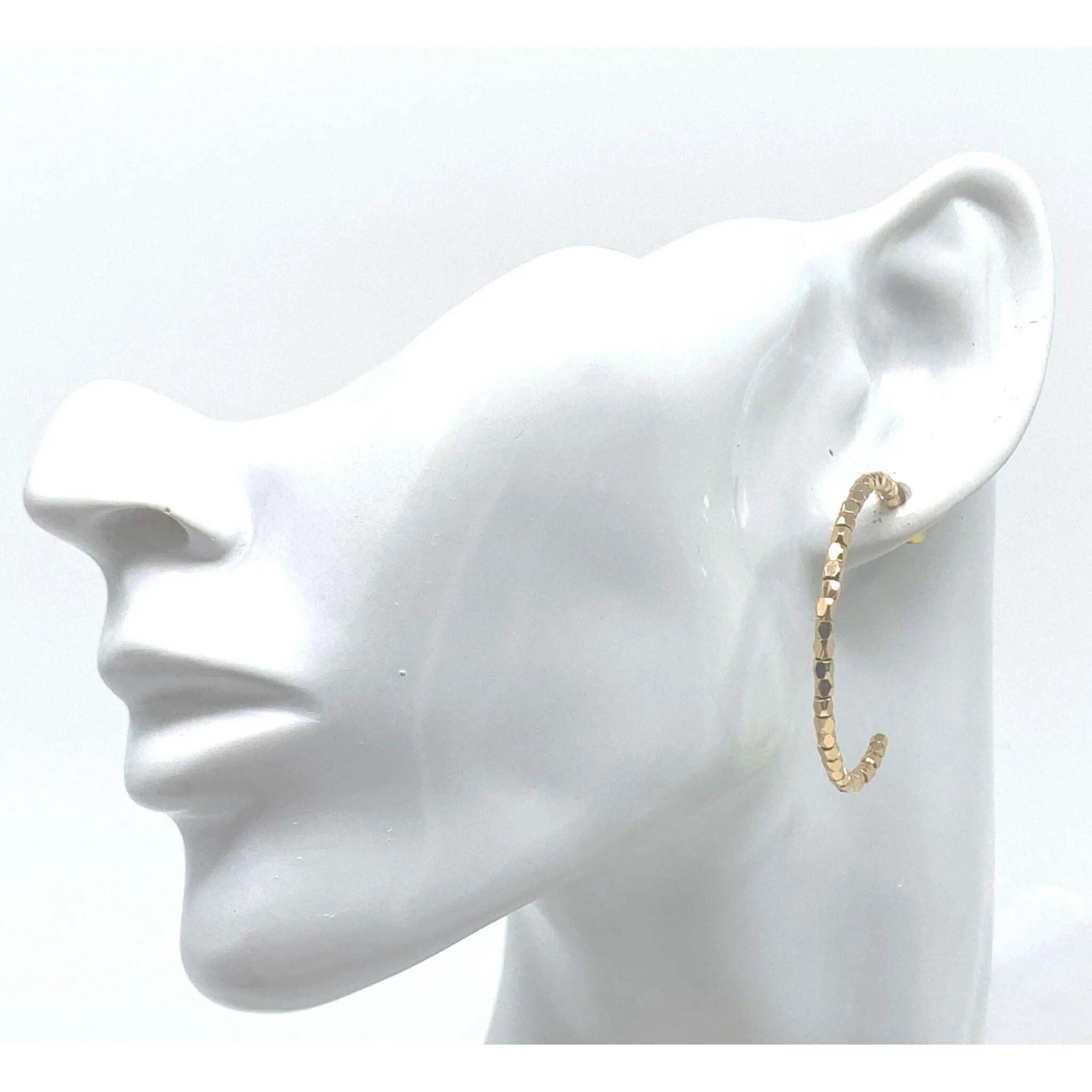 Gold Beaded Hoop Earrings