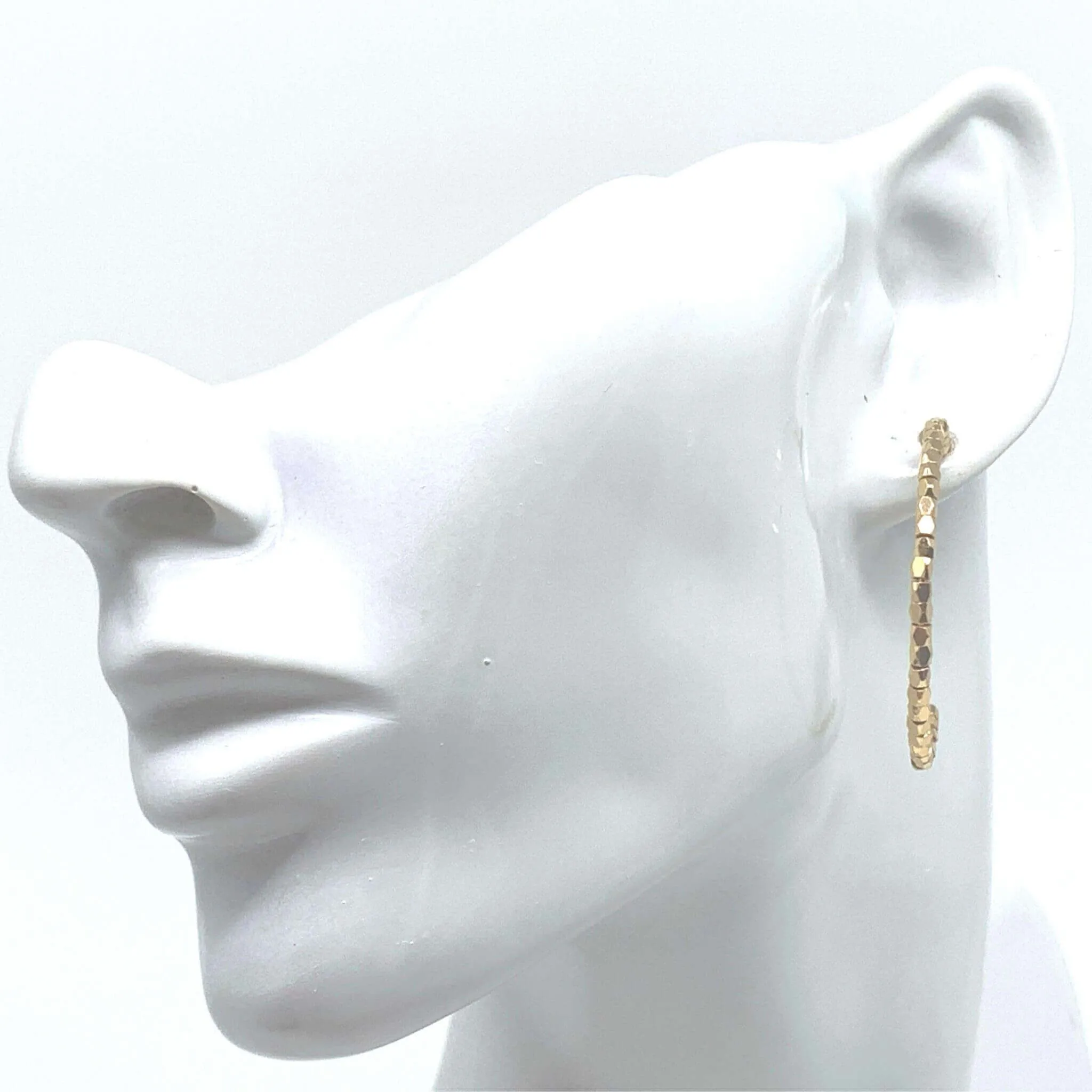 Gold Beaded Hoop Earrings