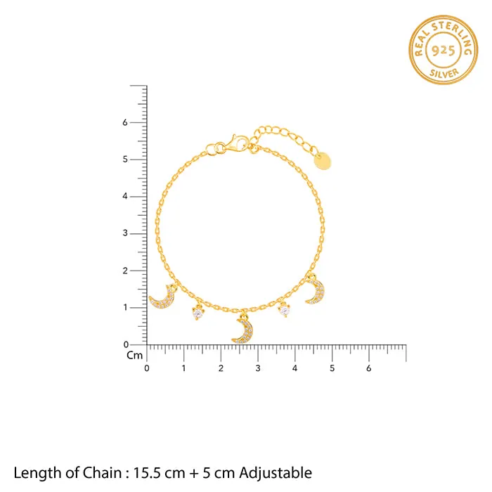 Golden Crescent Zircon Bracelet