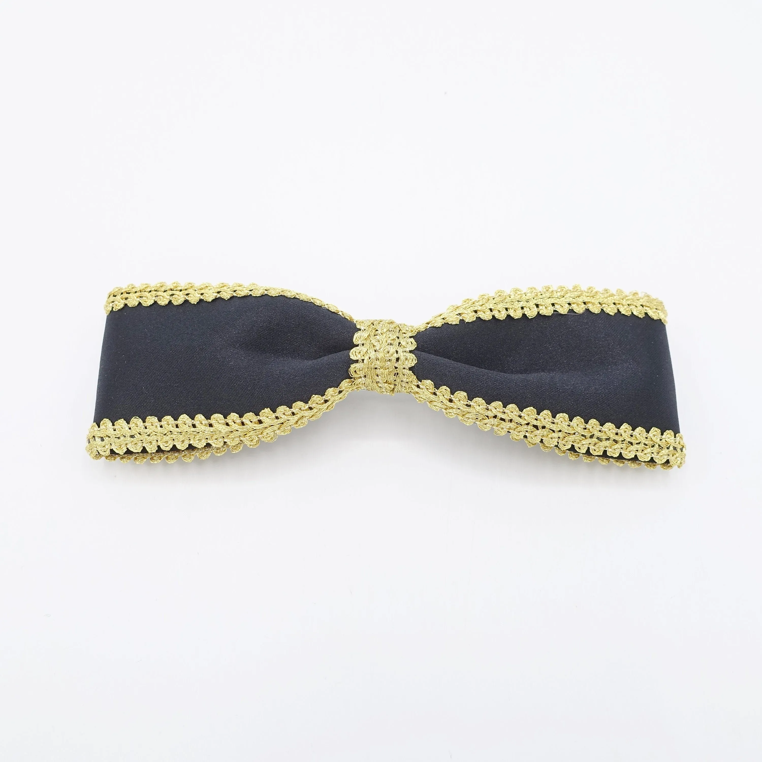 golden edge satin hair bow