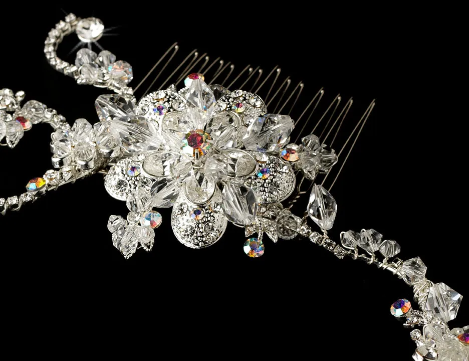 Gorgeous Crystal Spray Swarovski Hair Vine Bridal Hair Comb.