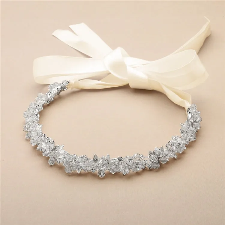 Gorgeous Hand-wired Slinder Crystal Cluster Bridal Headband