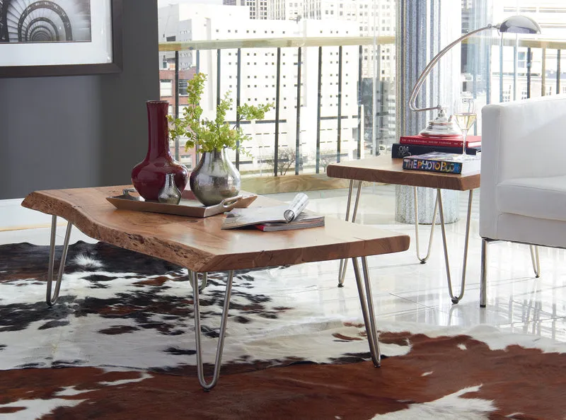 Grandby Mid-Century Modern Live-Edge Coffee Table