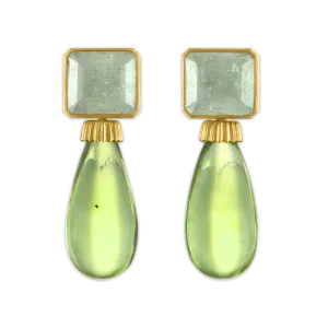 Green Beryl and Amber Canthus Earrings