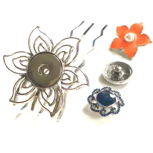 Hairfork Flower- Hairaccessories - Haarpin incl. 3 gratis buttons naar keuze