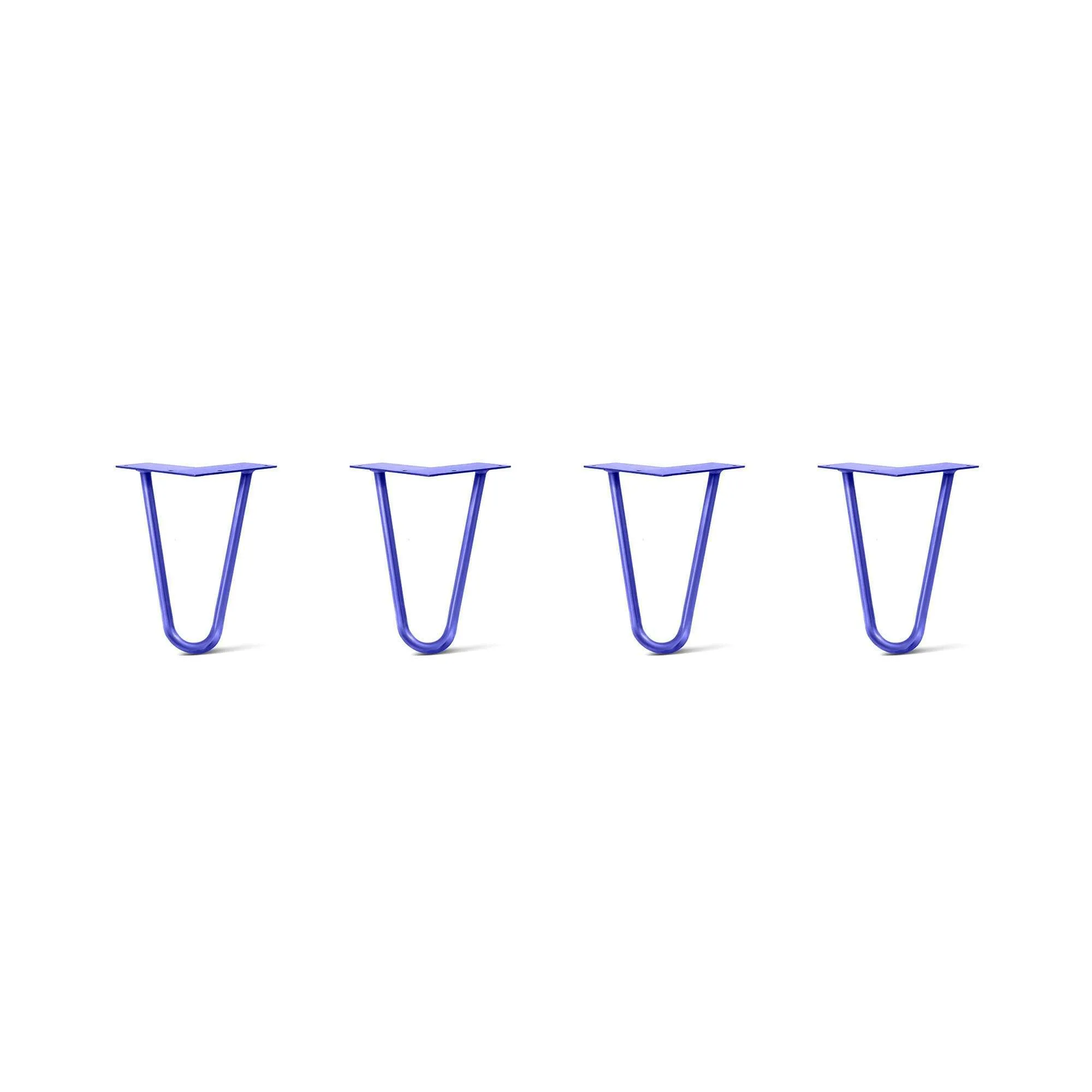 Hairpin Legs Set of 4, 2-Rod Design - Blue Powder Coated Finish