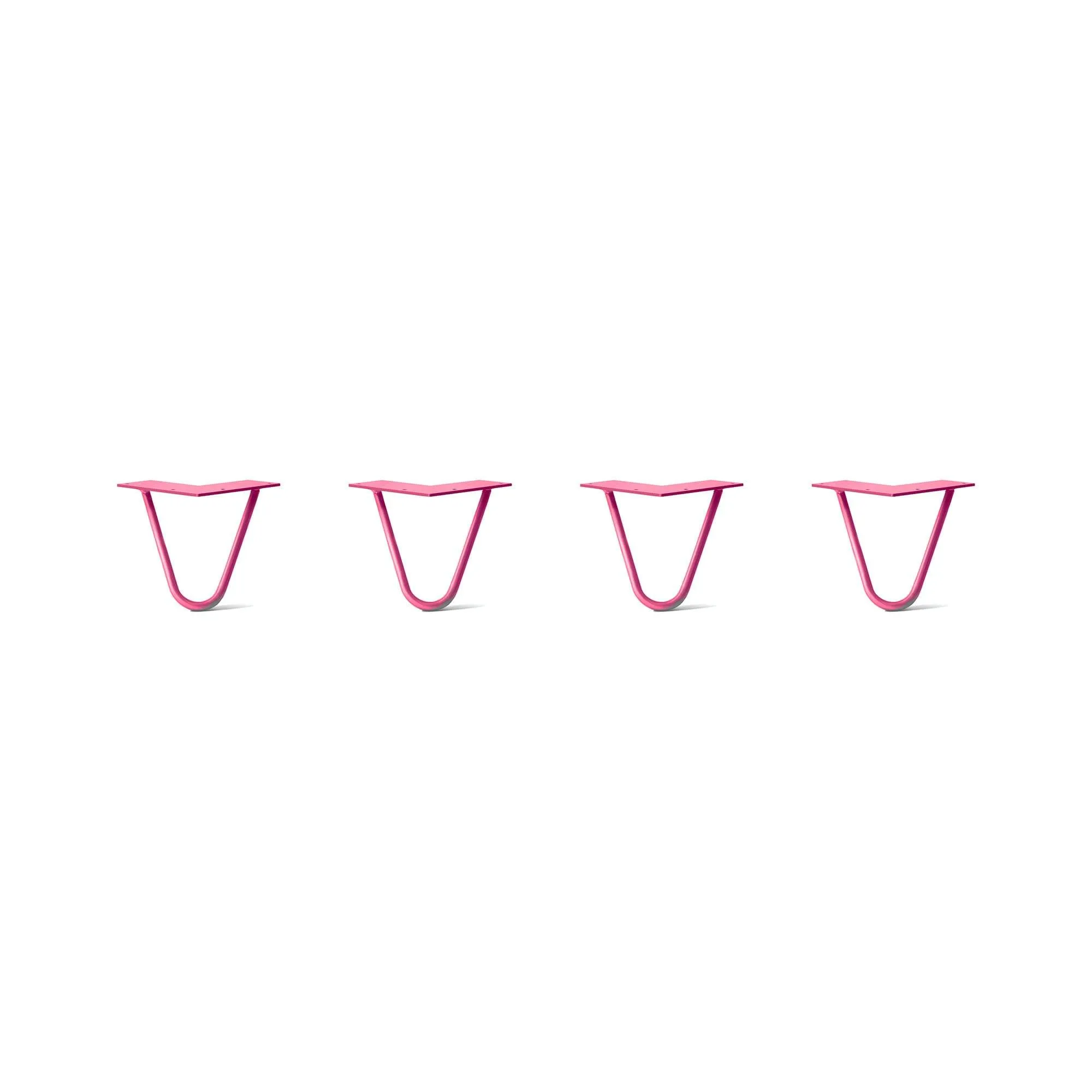 Hairpin Legs Set of 4, 2-Rod Design - Fuchsia Powder Coated Finish