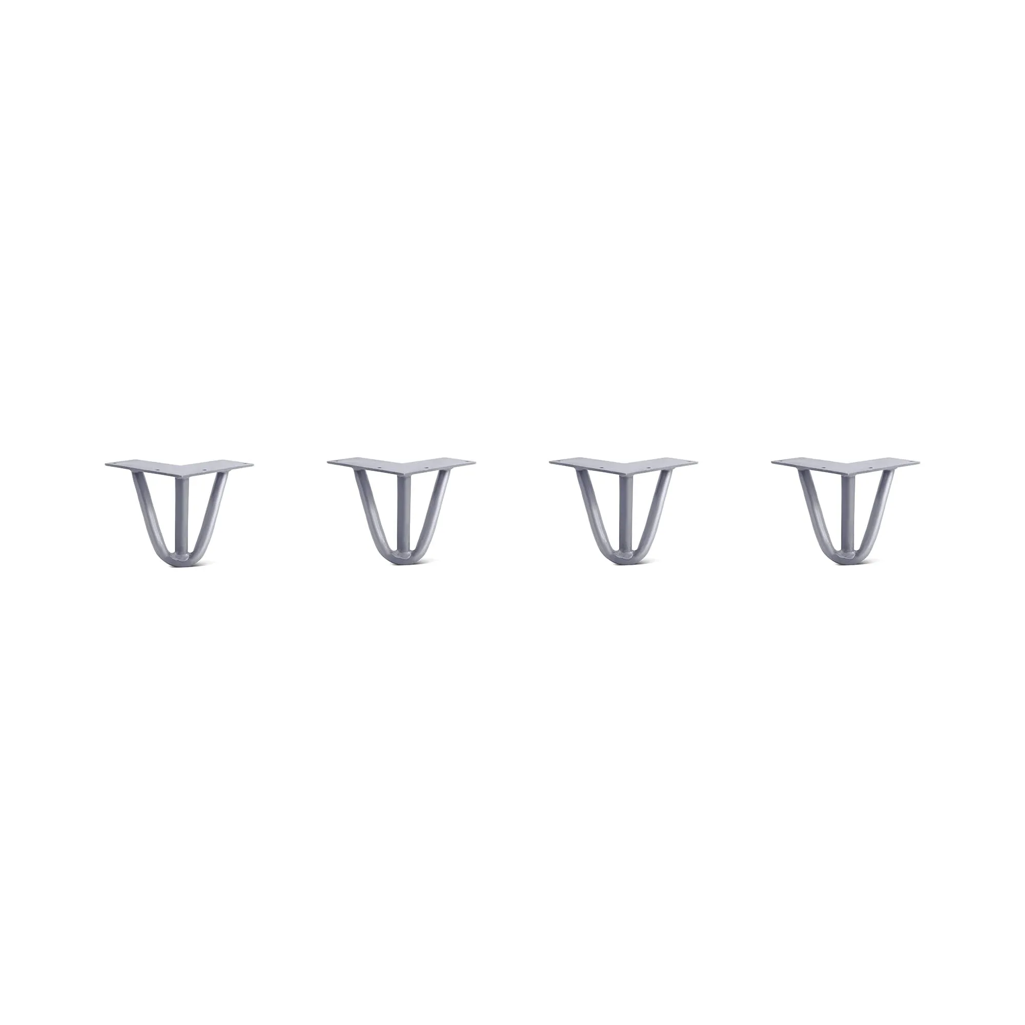 Hairpin Legs Set of 4, 3-Rod Design - Grey Powder Coated Finish