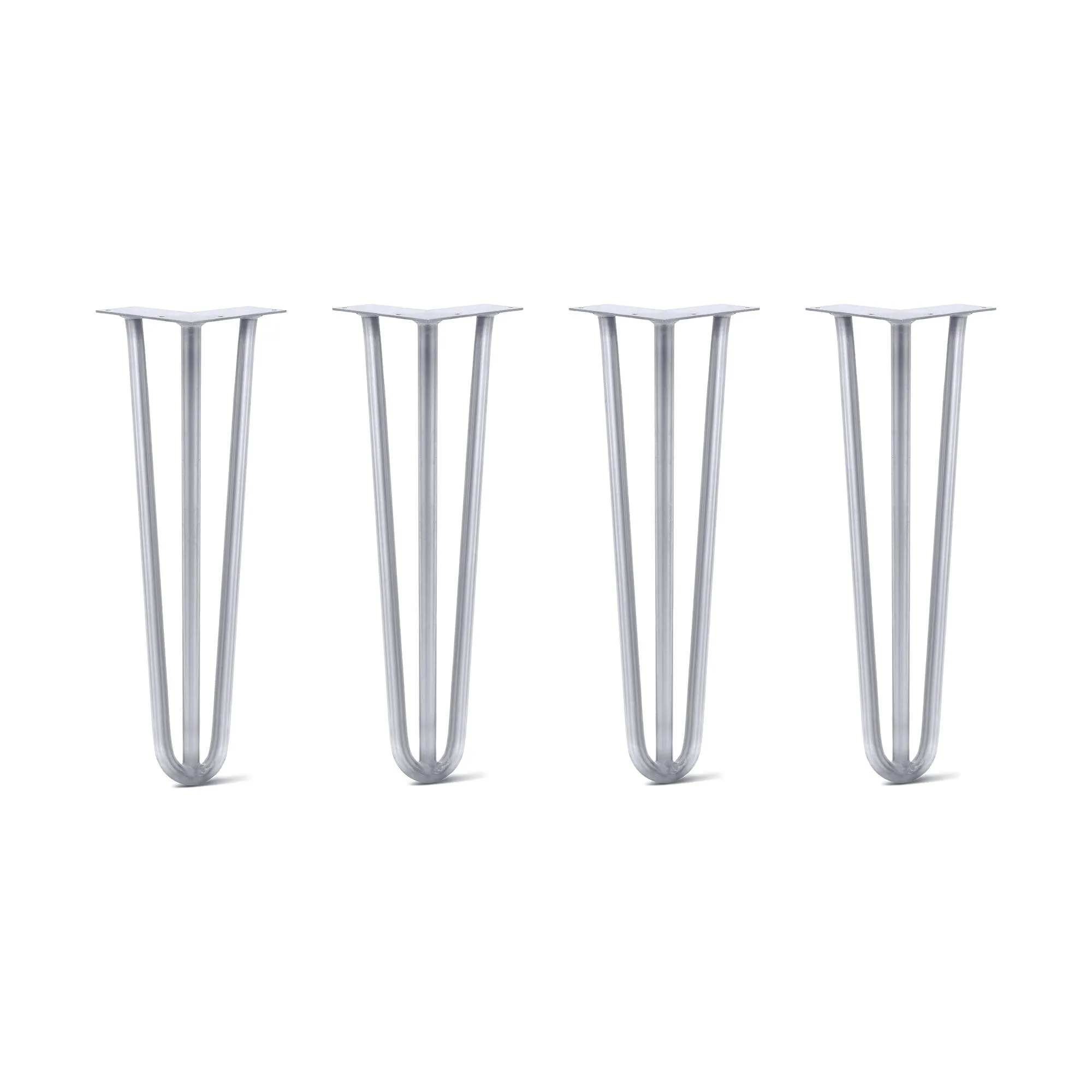 Hairpin Legs Set of 4, 3-Rod Design - Grey Powder Coated Finish