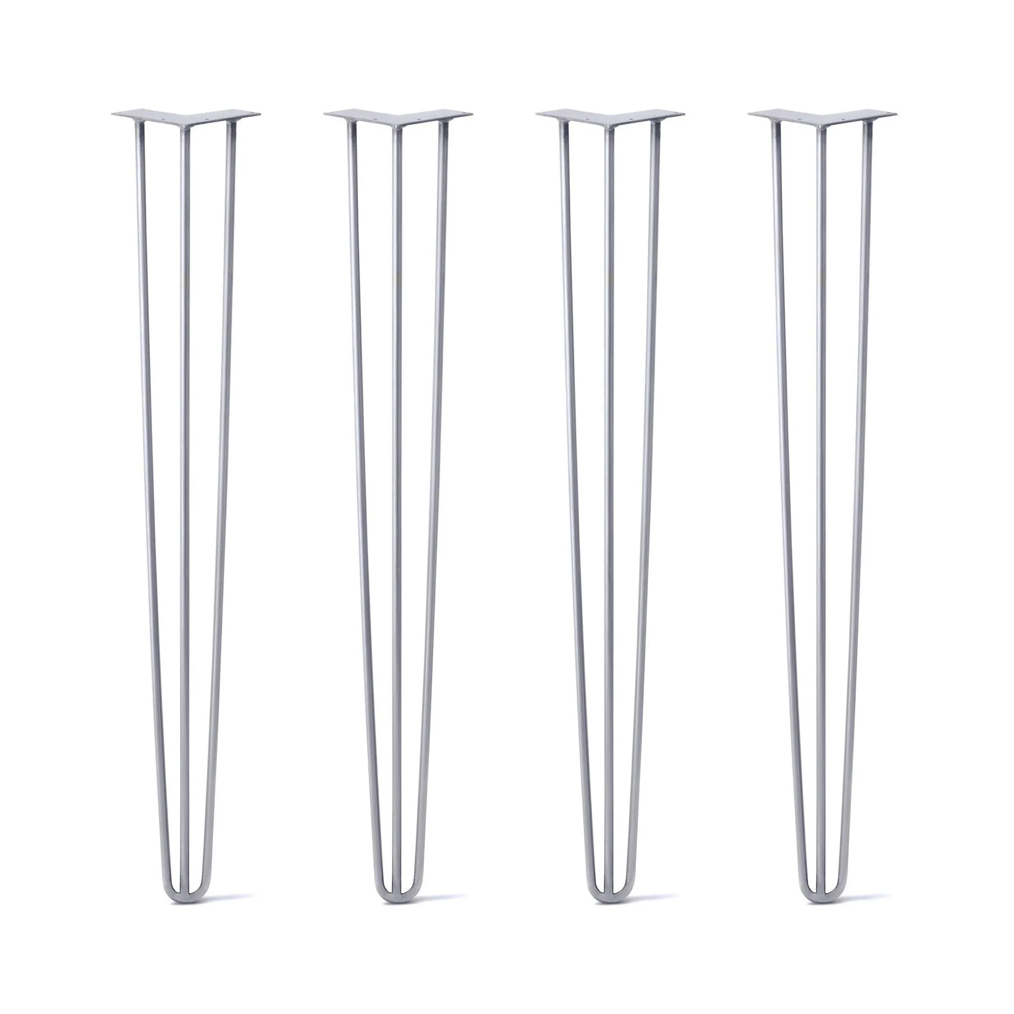 Hairpin Legs Set of 4, 3-Rod Design - Grey Powder Coated Finish