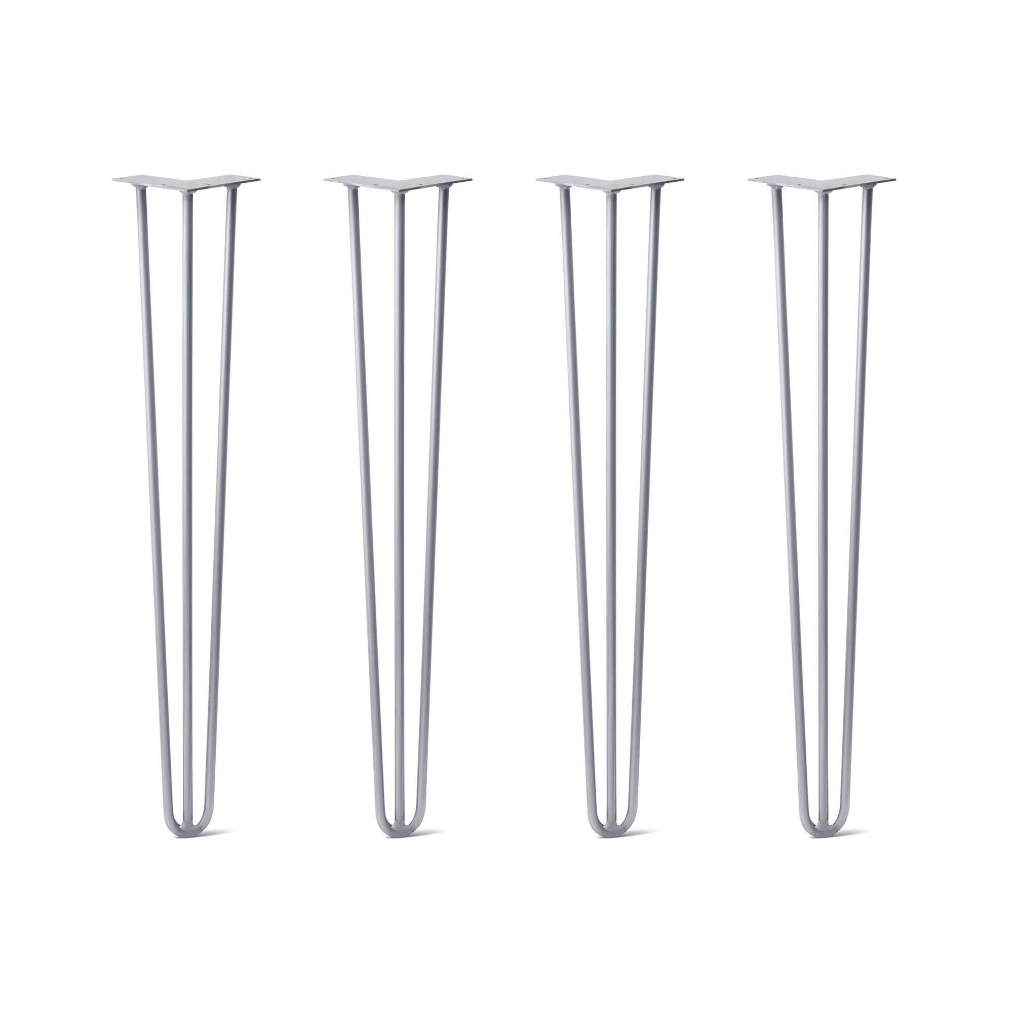 Hairpin Legs Set of 4, 3-Rod Design - Grey Powder Coated Finish