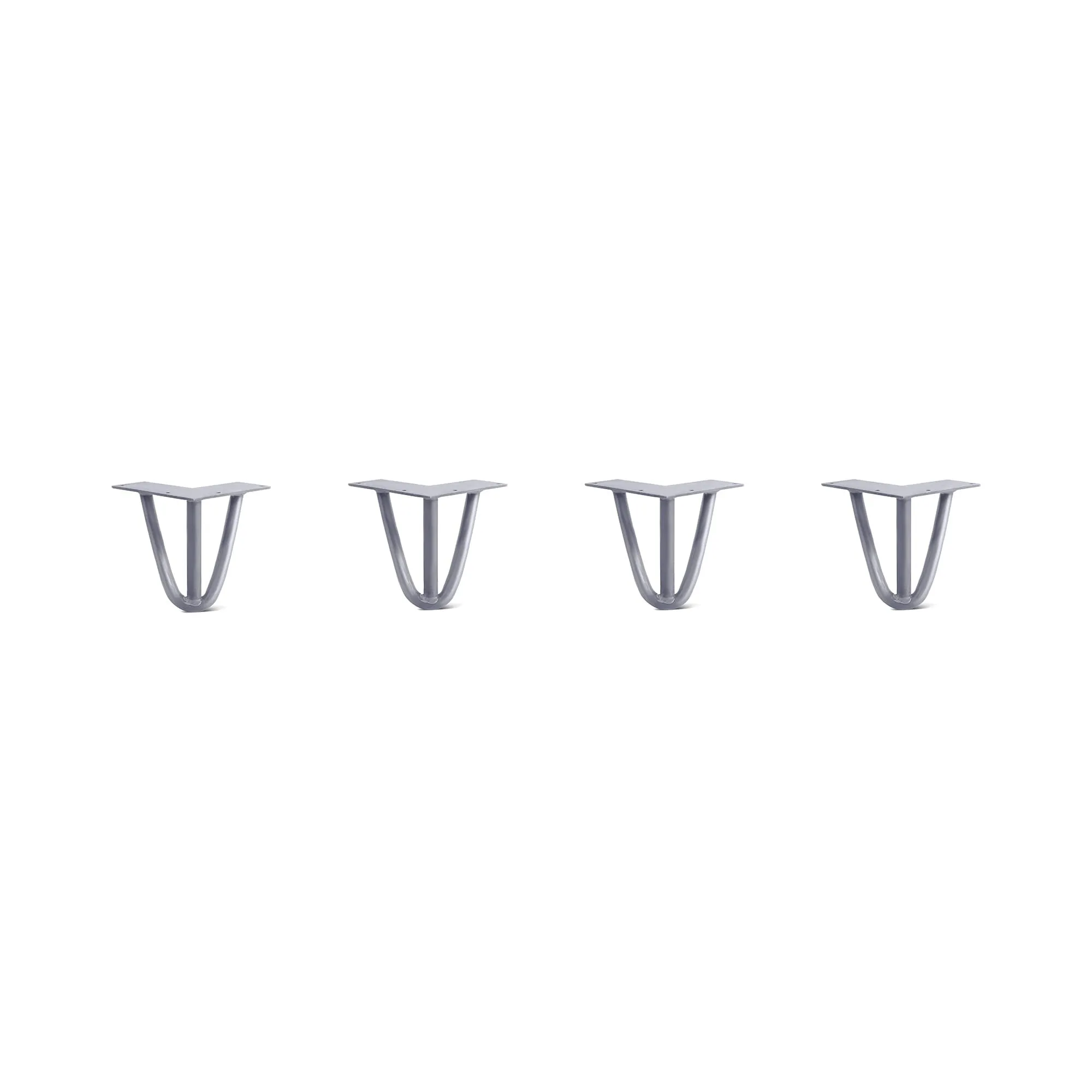 Hairpin Legs Set of 4, 3-Rod Design - Grey Powder Coated Finish