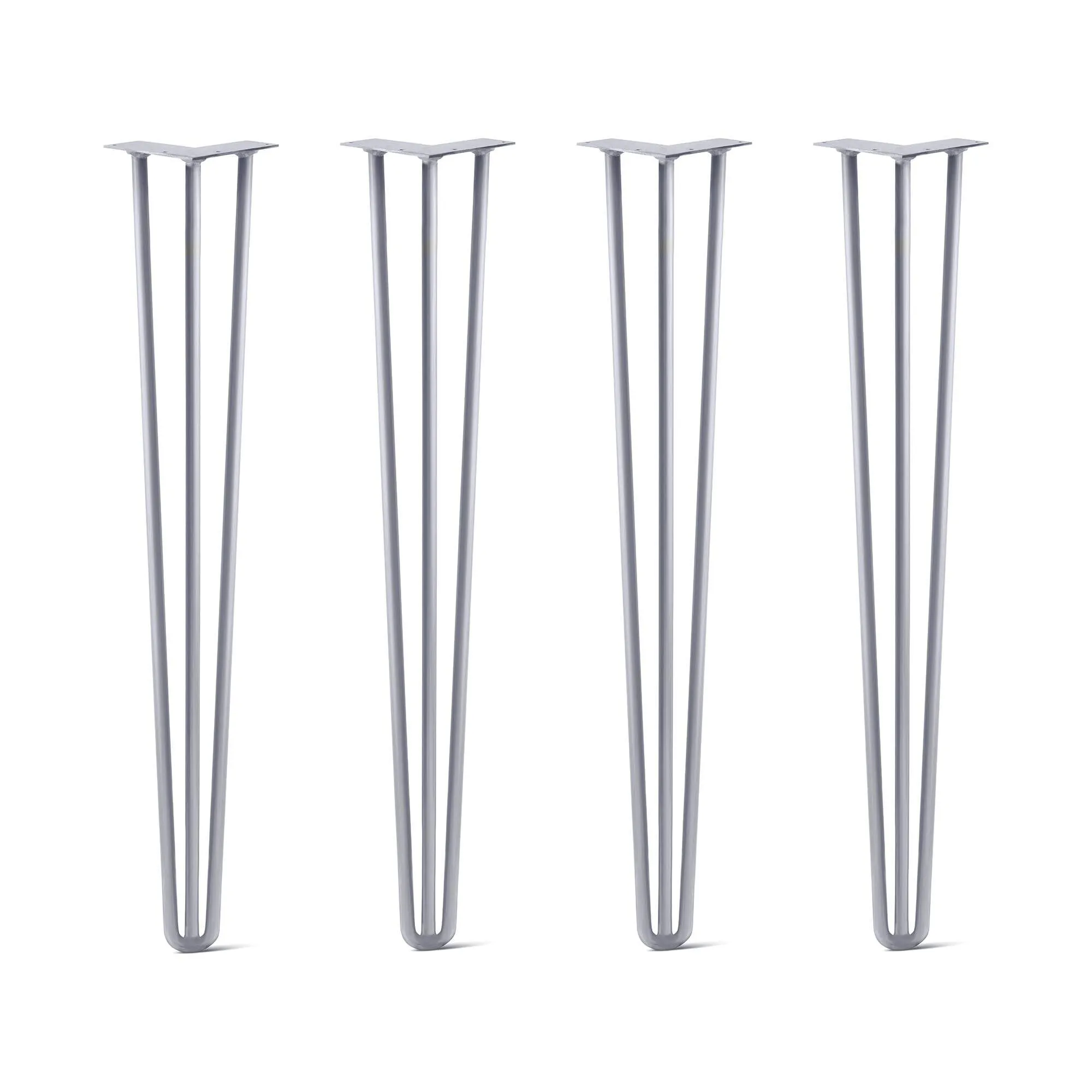 Hairpin Legs Set of 4, 3-Rod Design - Grey Powder Coated Finish