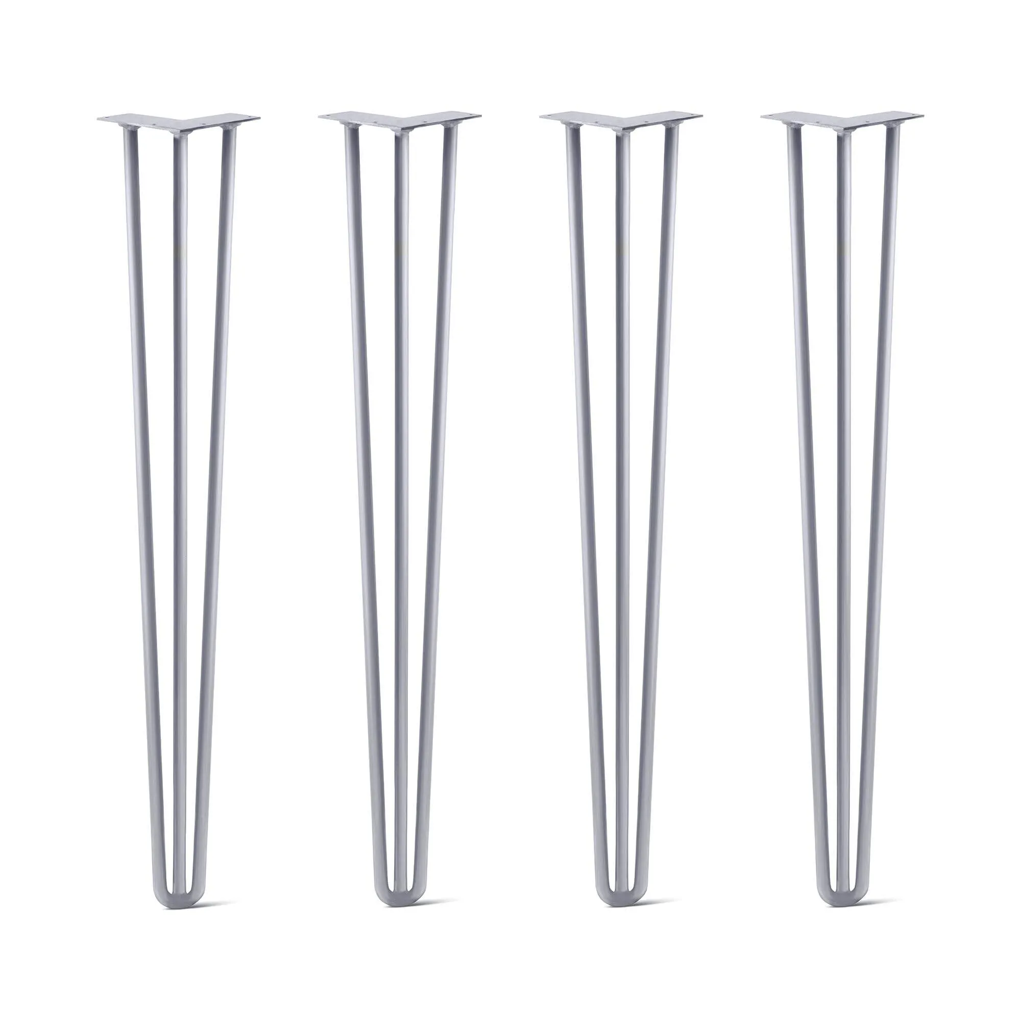 Hairpin Legs Set of 4, 3-Rod Design - Grey Powder Coated Finish