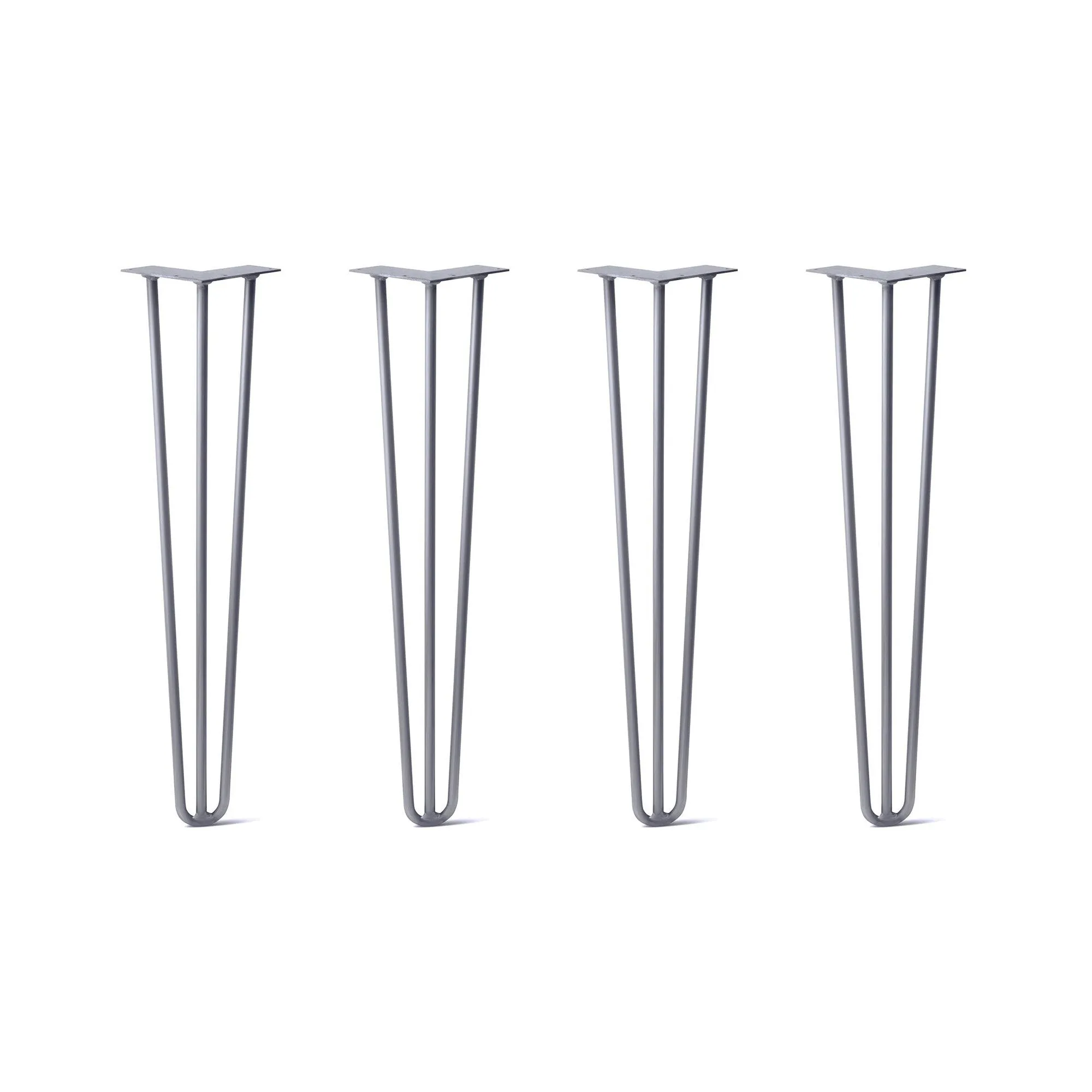 Hairpin Legs Set of 4, 3-Rod Design - Grey Powder Coated Finish