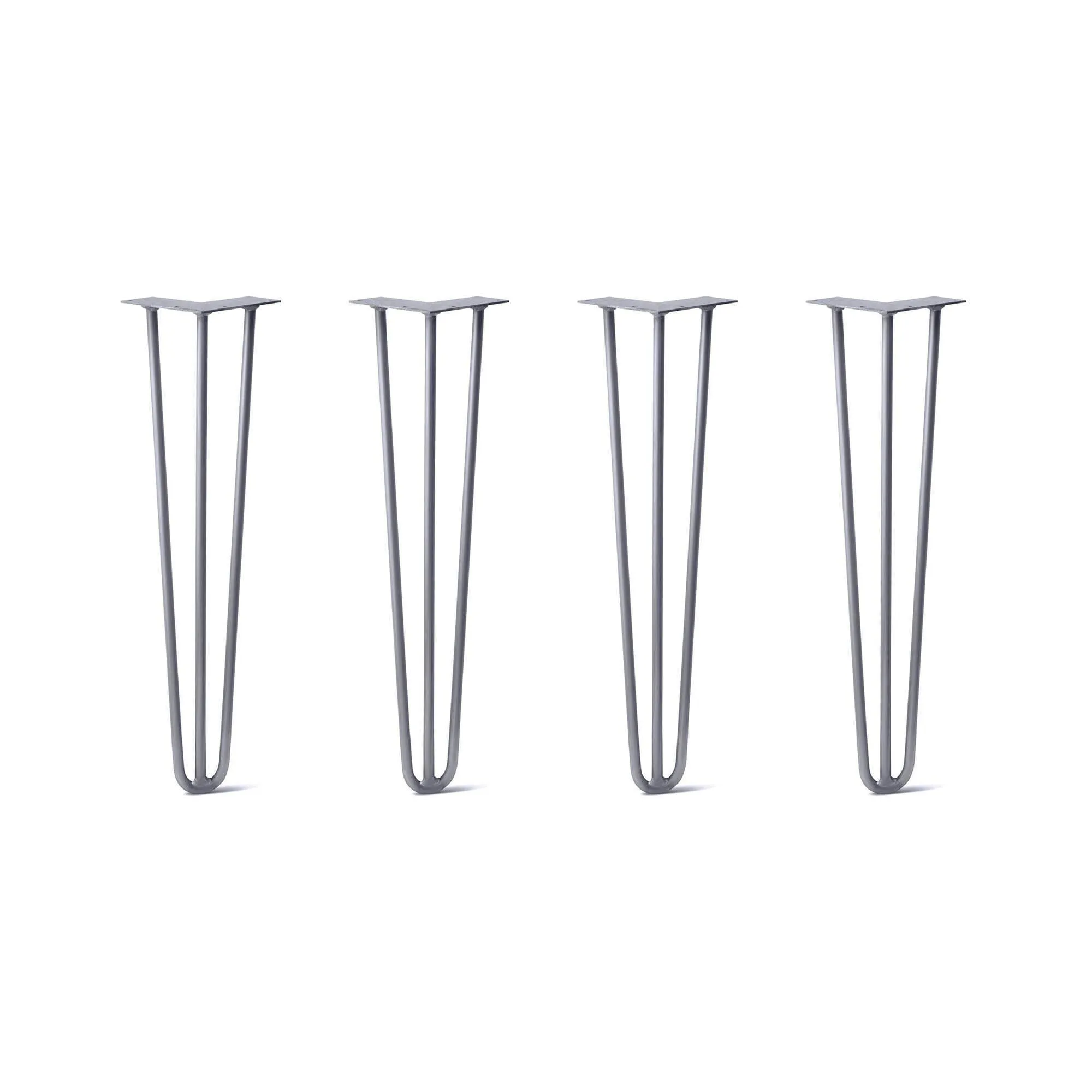 Hairpin Legs Set of 4, 3-Rod Design - Grey Powder Coated Finish