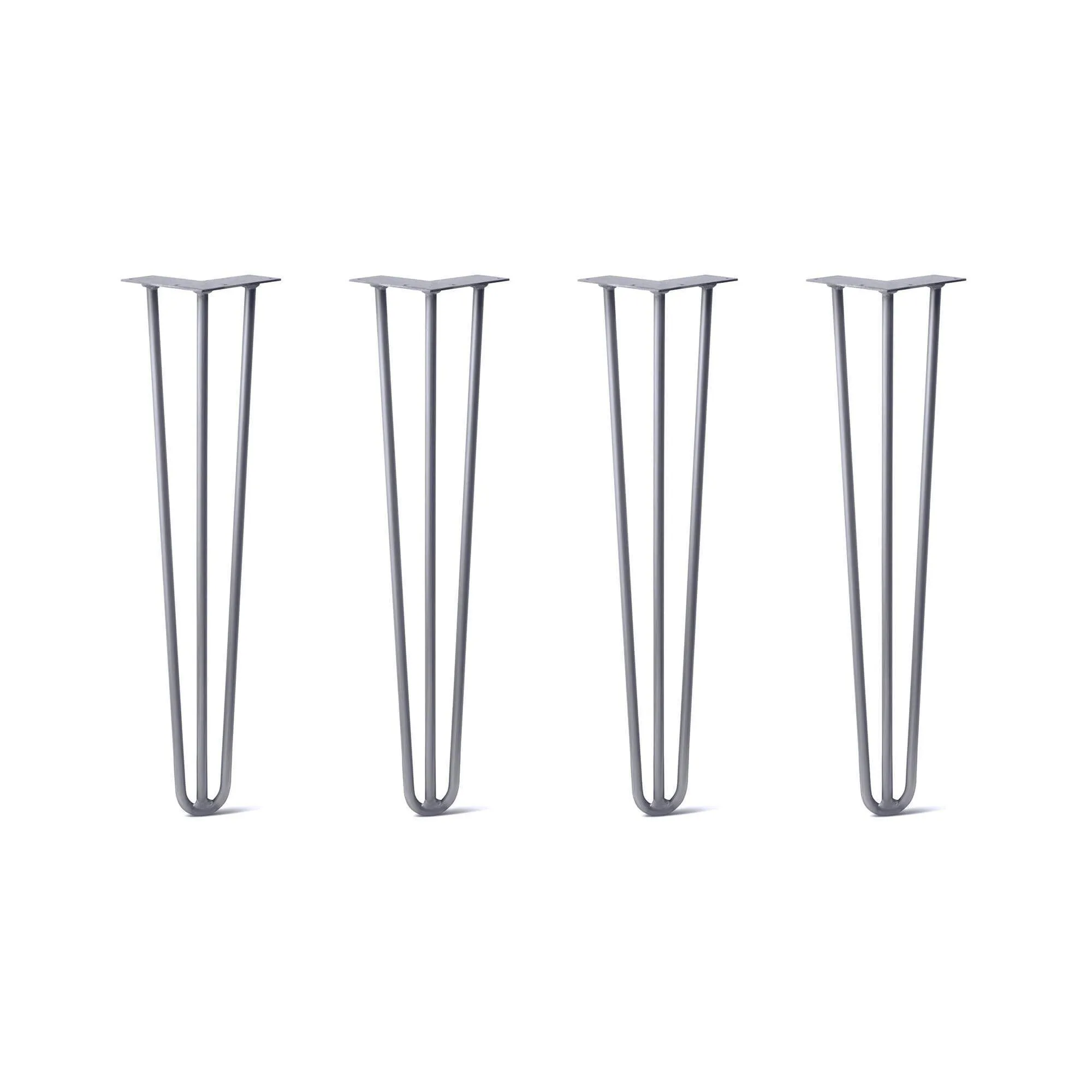 Hairpin Legs Set of 4, 3-Rod Design - Grey Powder Coated Finish