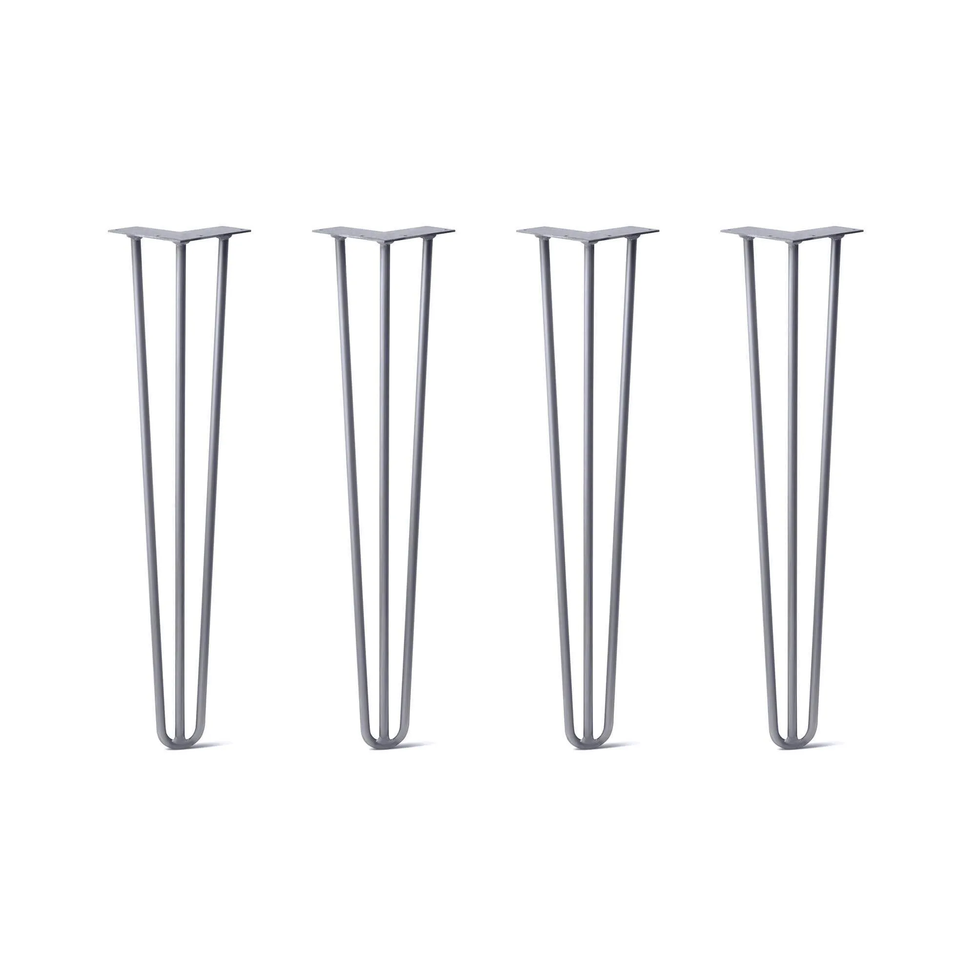 Hairpin Legs Set of 4, 3-Rod Design - Grey Powder Coated Finish