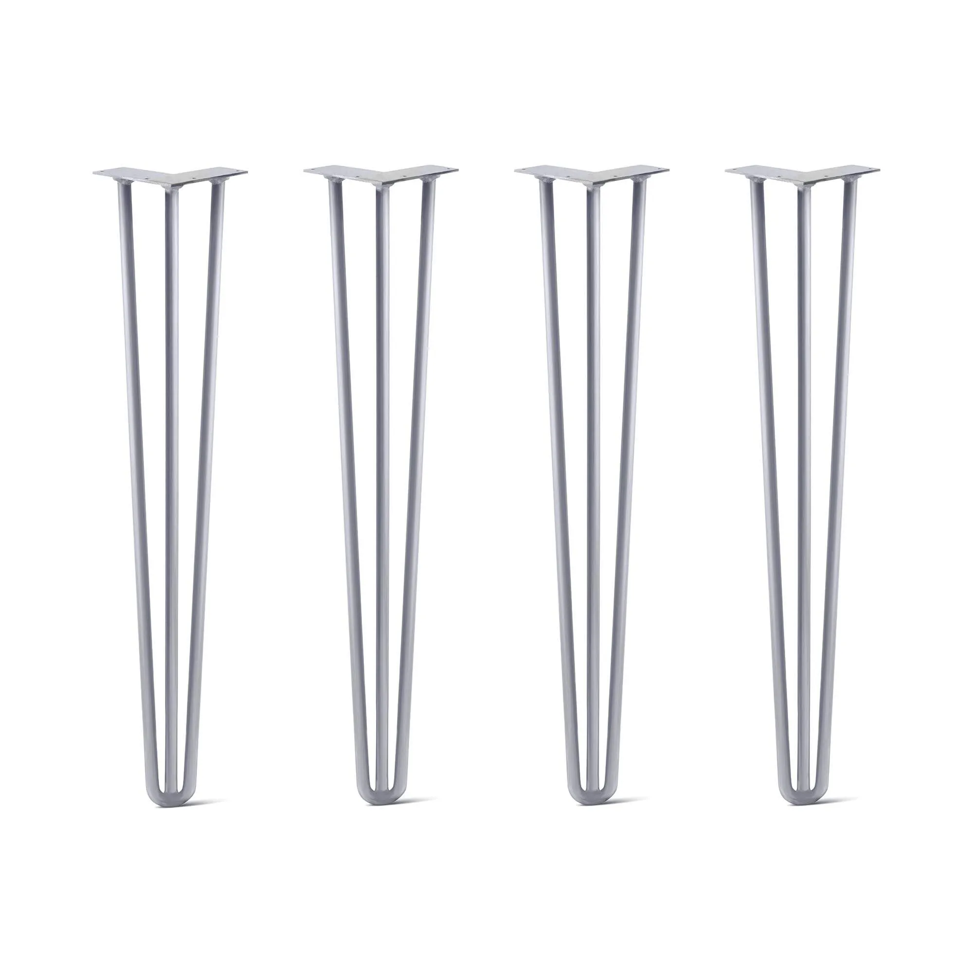 Hairpin Legs Set of 4, 3-Rod Design - Grey Powder Coated Finish