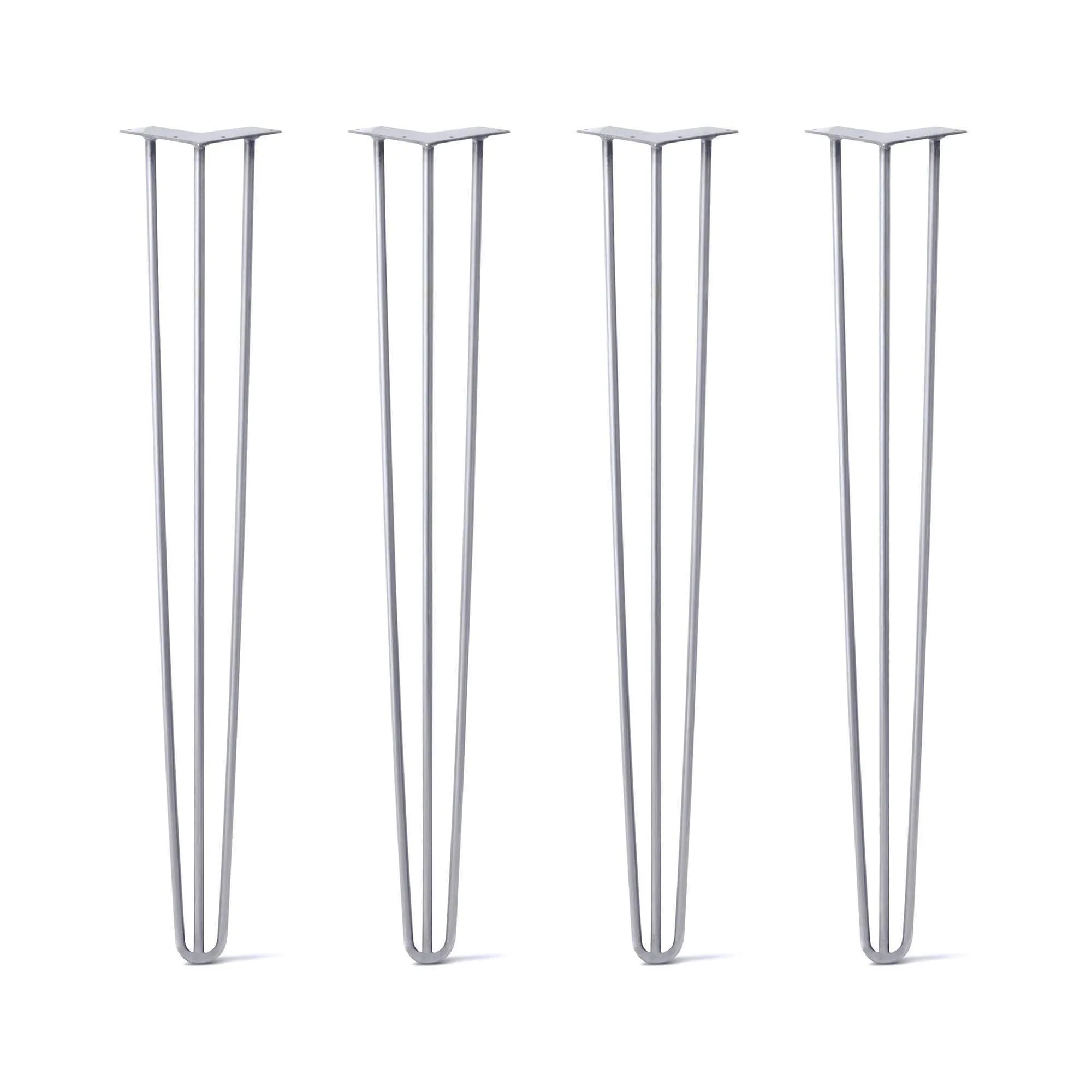 Hairpin Legs Set of 4, 3-Rod Design - Grey Powder Coated Finish