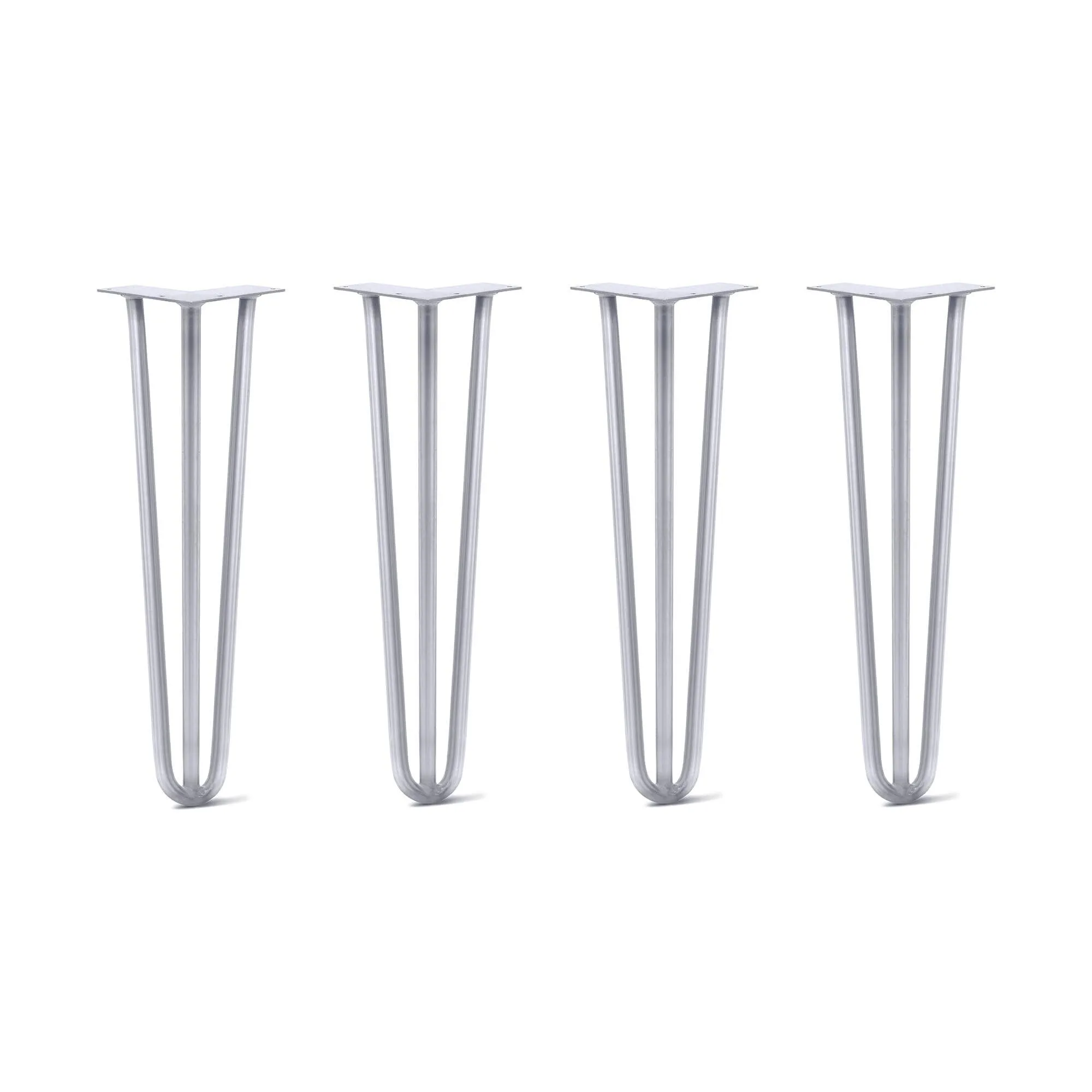 Hairpin Legs Set of 4, 3-Rod Design - Grey Powder Coated Finish