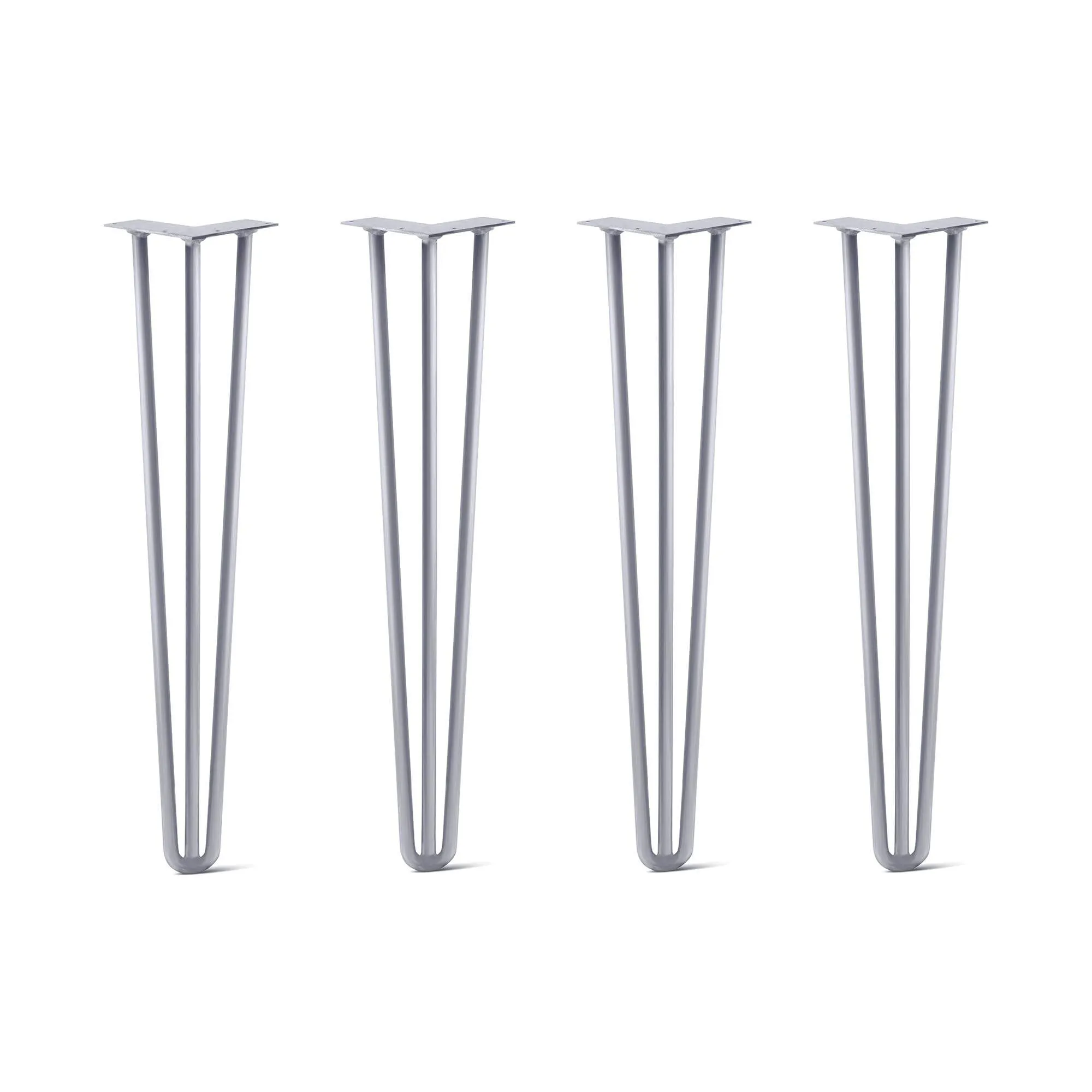 Hairpin Legs Set of 4, 3-Rod Design - Grey Powder Coated Finish