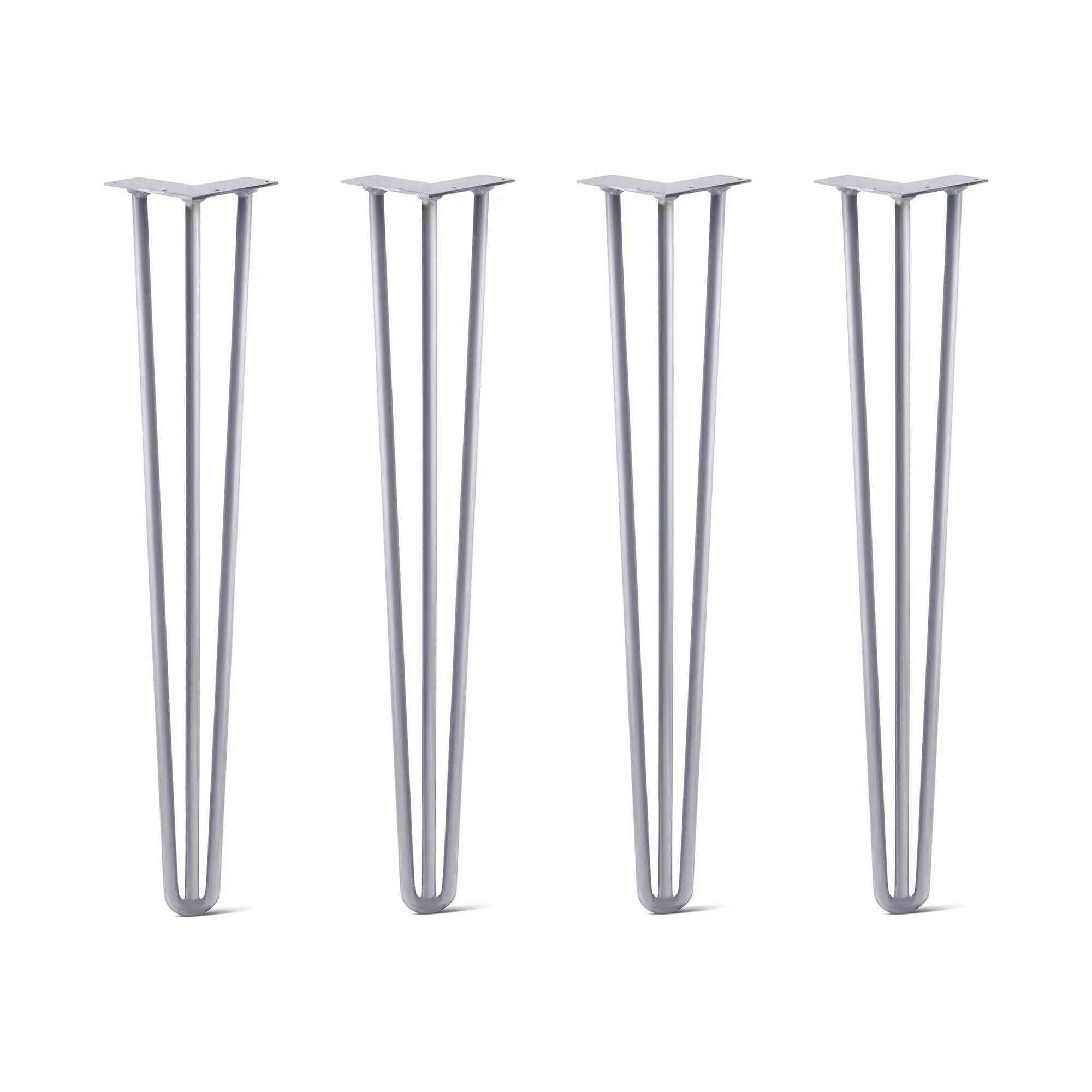 Hairpin Legs Set of 4, 3-Rod Design - Grey Powder Coated Finish