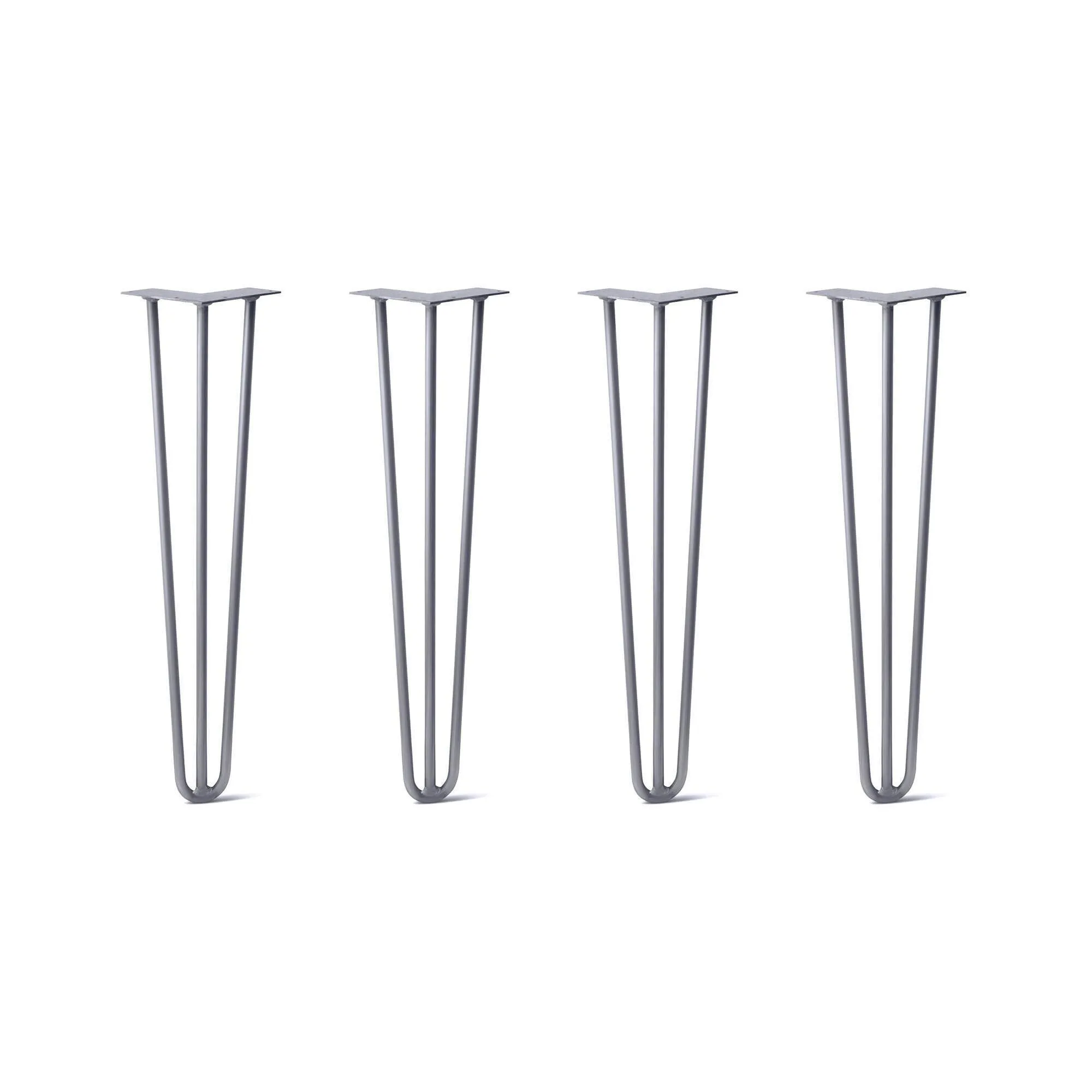 Hairpin Legs Set of 4, 3-Rod Design - Grey Powder Coated Finish