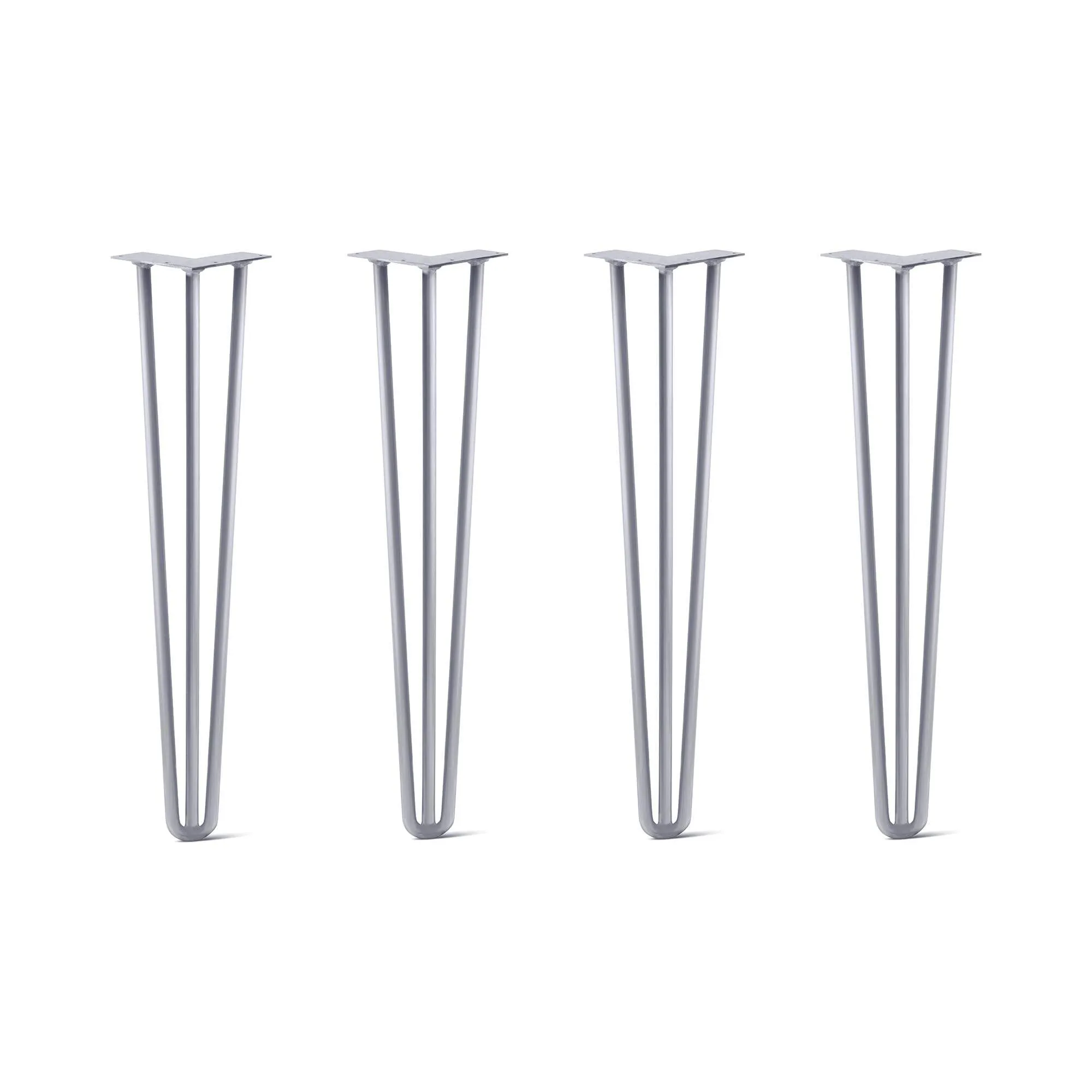 Hairpin Legs Set of 4, 3-Rod Design - Grey Powder Coated Finish