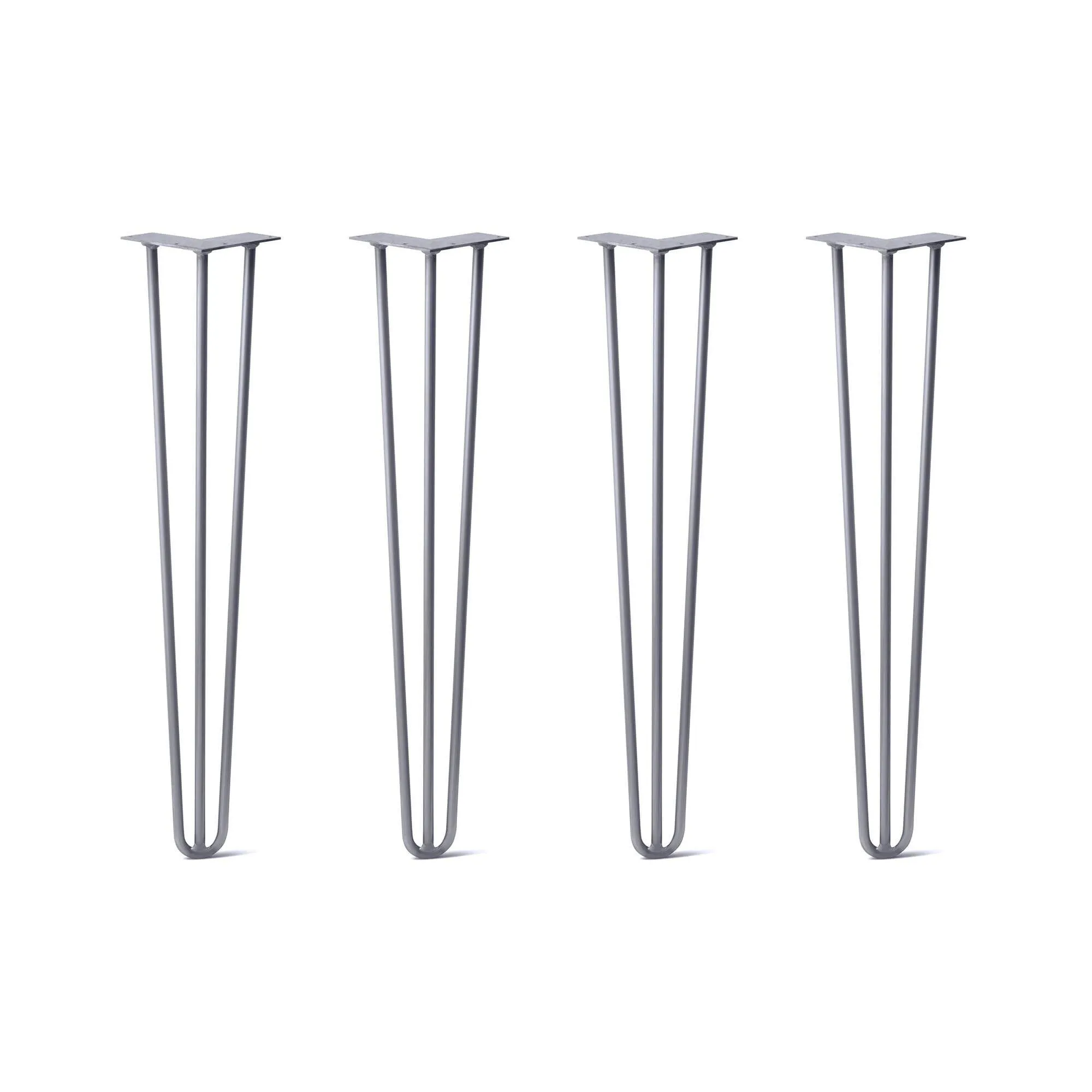 Hairpin Legs Set of 4, 3-Rod Design - Grey Powder Coated Finish