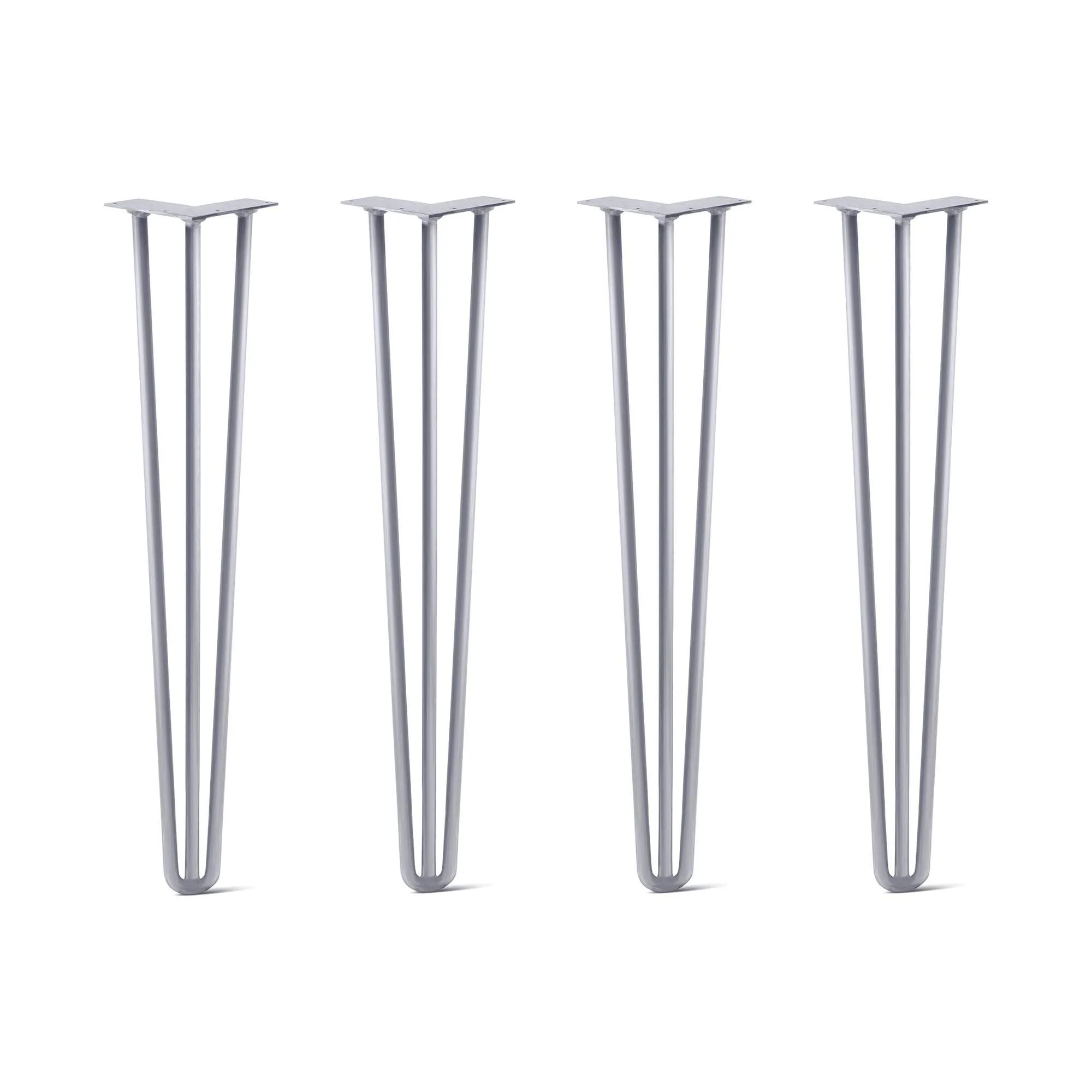 Hairpin Legs Set of 4, 3-Rod Design - Grey Powder Coated Finish