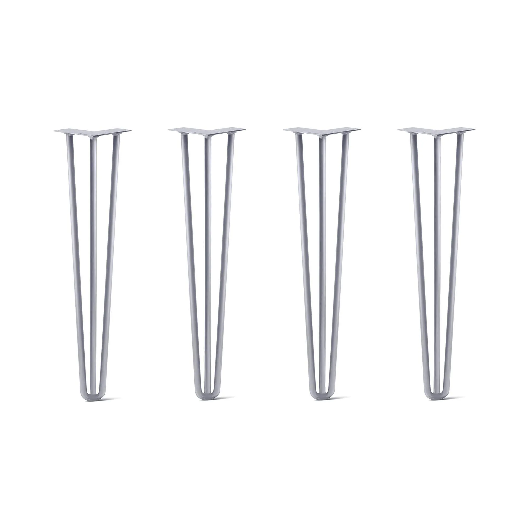 Hairpin Legs Set of 4, 3-Rod Design - Grey Powder Coated Finish