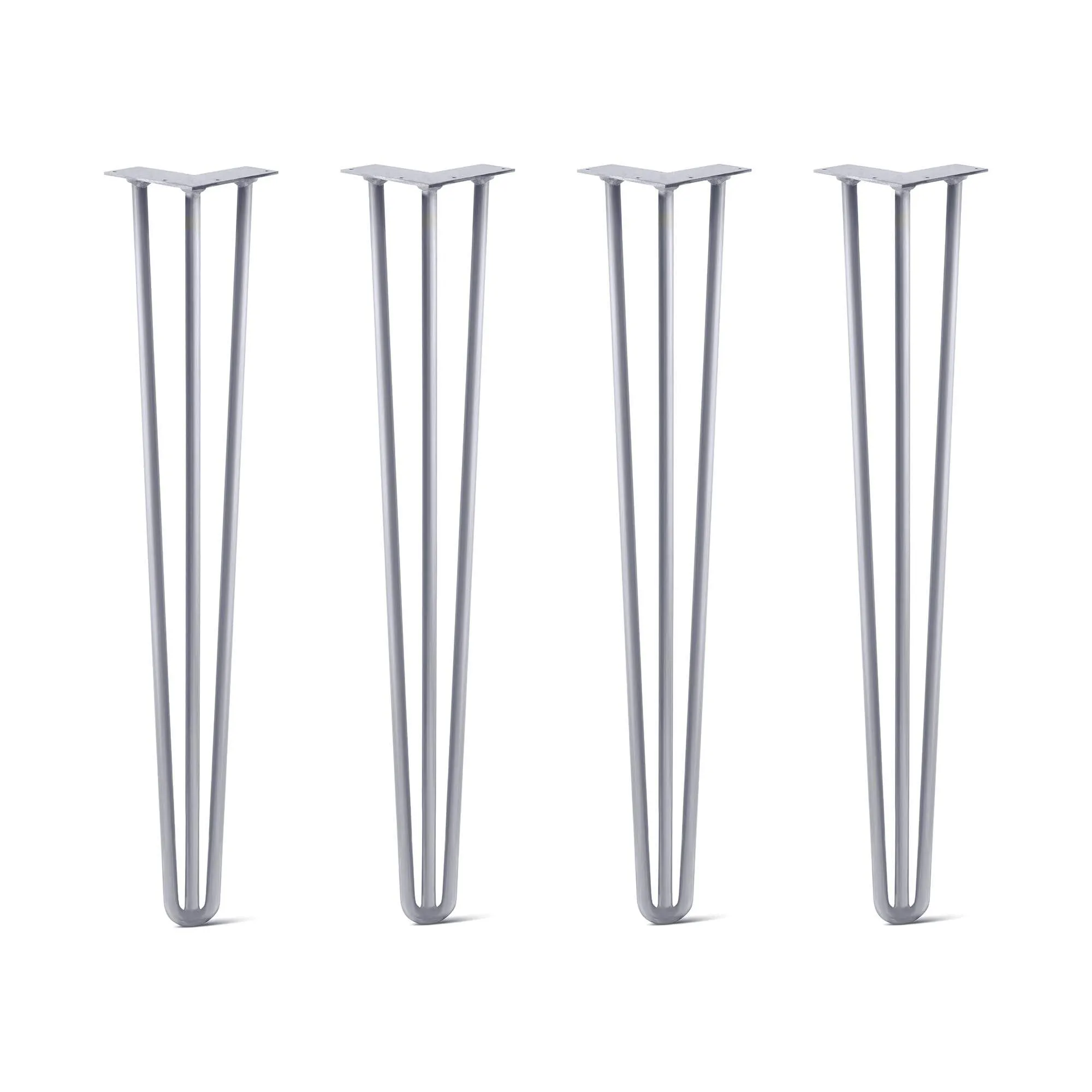 Hairpin Legs Set of 4, 3-Rod Design - Grey Powder Coated Finish