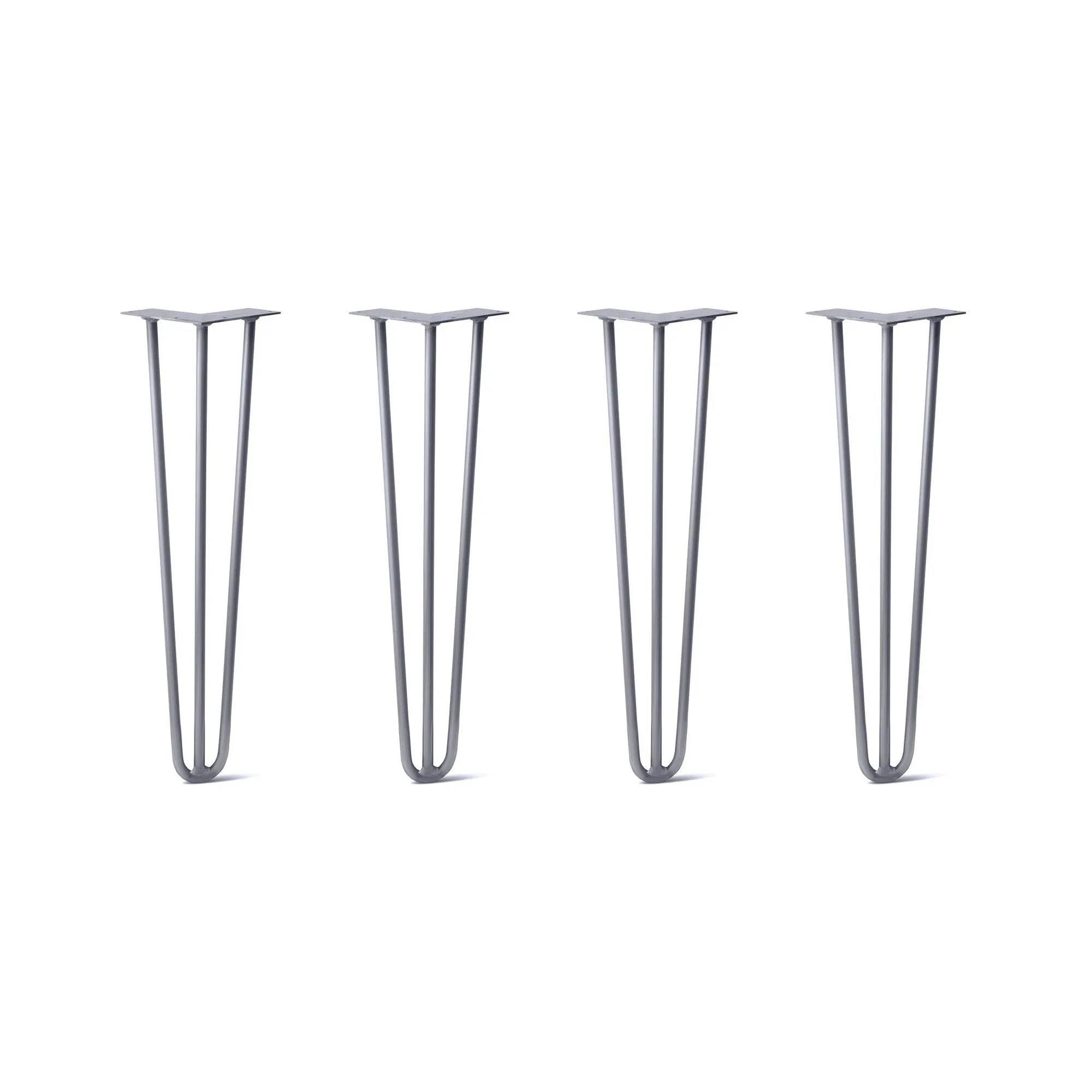 Hairpin Legs Set of 4, 3-Rod Design - Grey Powder Coated Finish