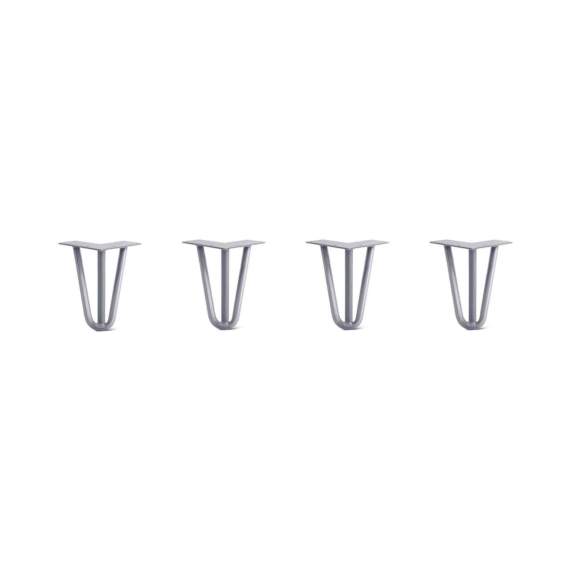 Hairpin Legs Set of 4, 3-Rod Design - Grey Powder Coated Finish