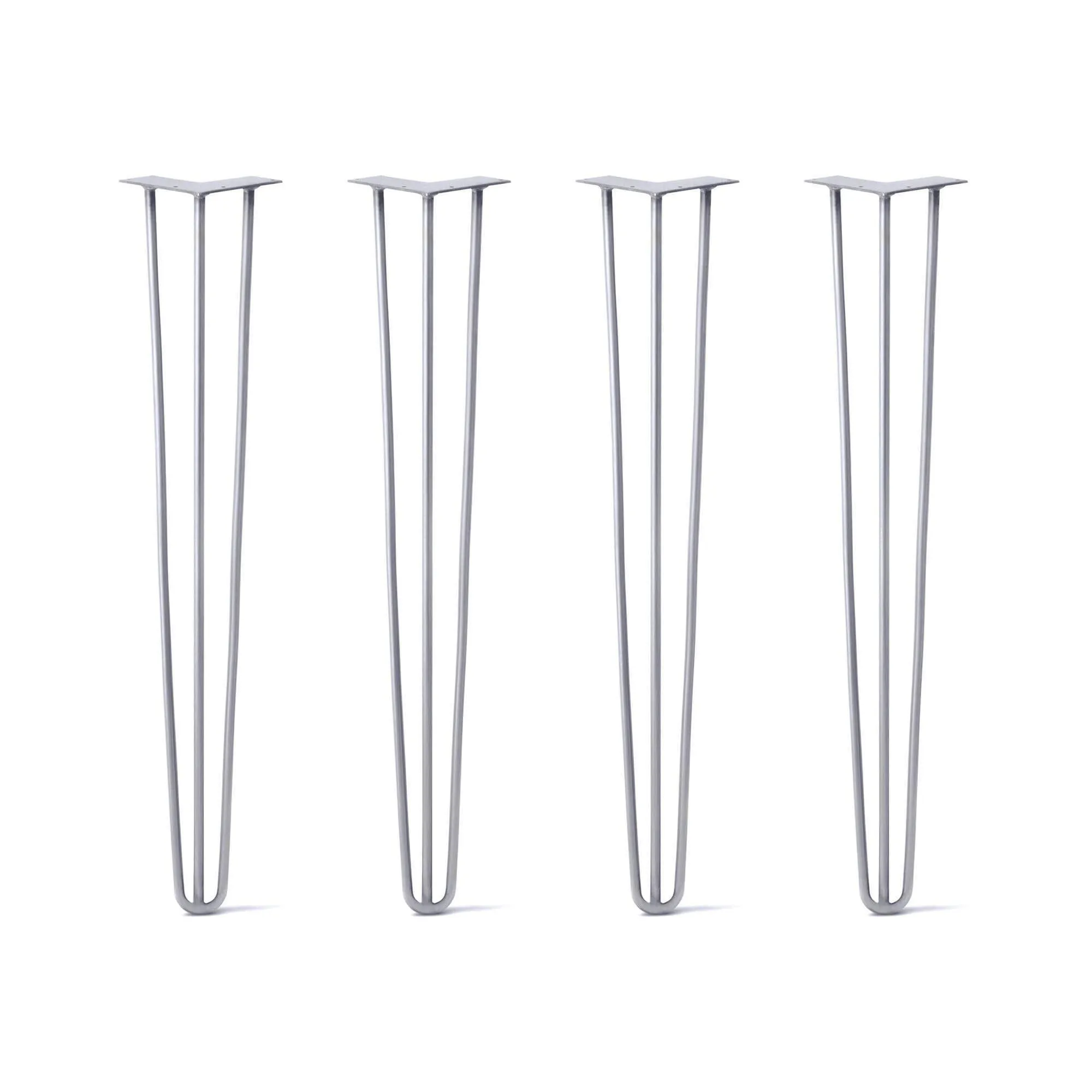 Hairpin Legs Set of 4, 3-Rod Design - Grey Powder Coated Finish