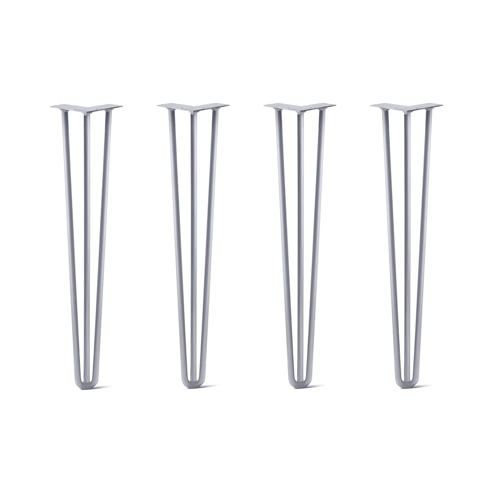 Hairpin Legs Set of 4, 3-Rod Design - Grey Powder Coated Finish