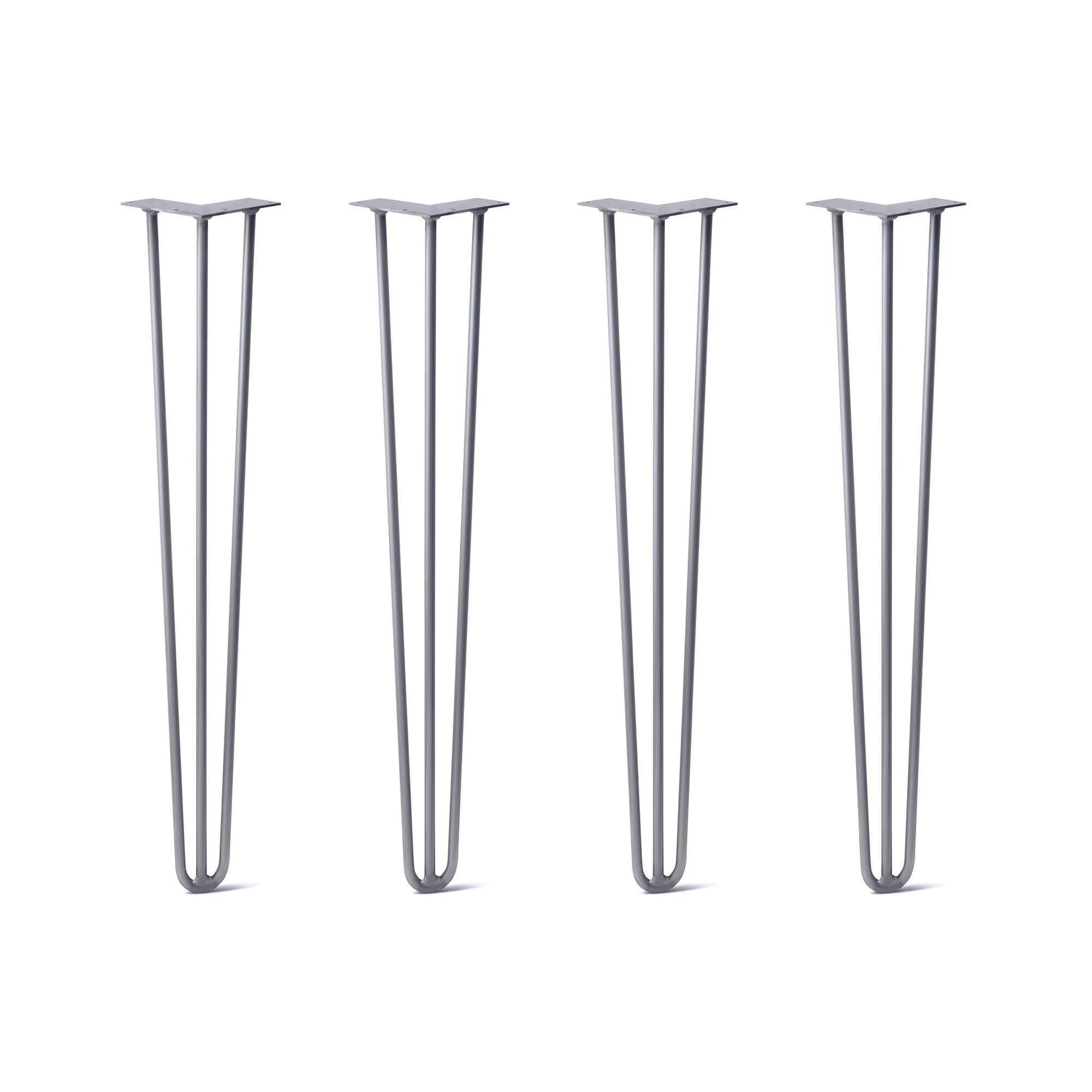 Hairpin Legs Set of 4, 3-Rod Design - Grey Powder Coated Finish