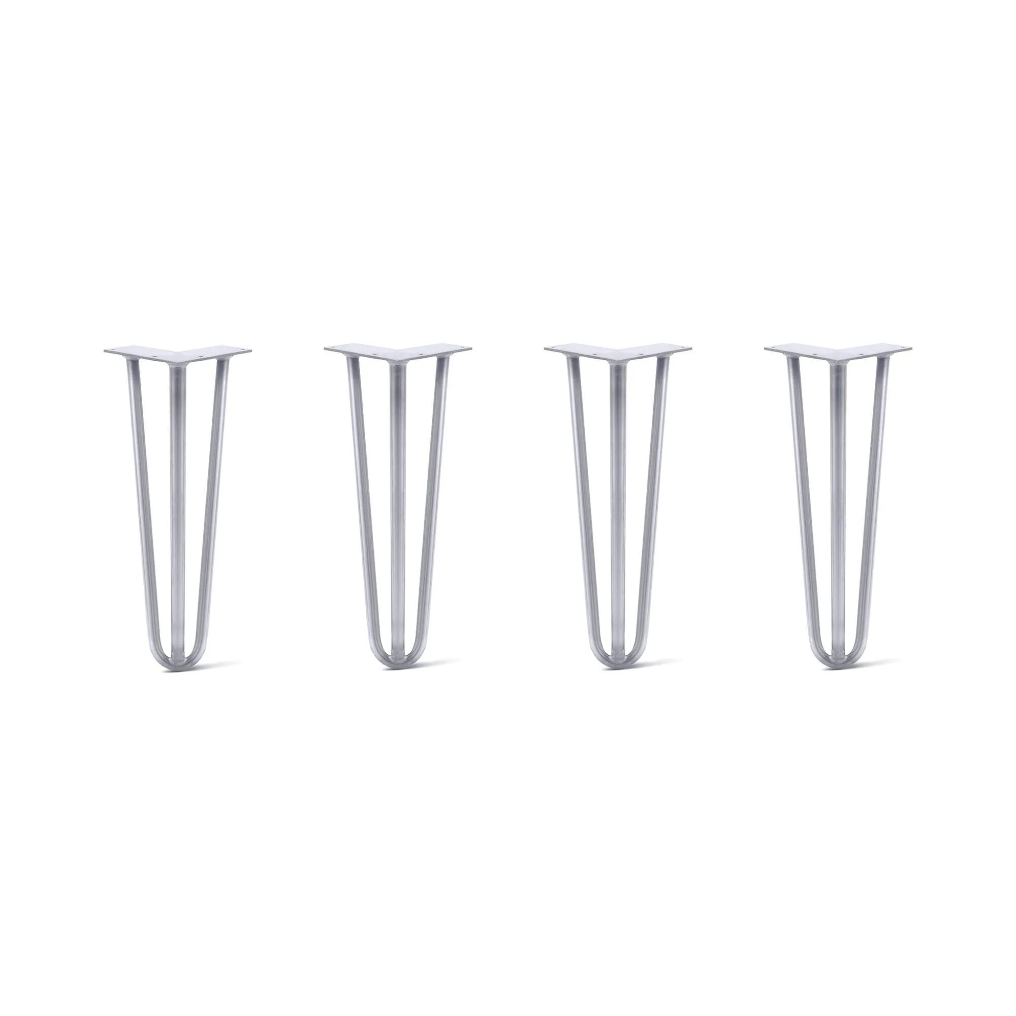 Hairpin Legs Set of 4, 3-Rod Design - Grey Powder Coated Finish