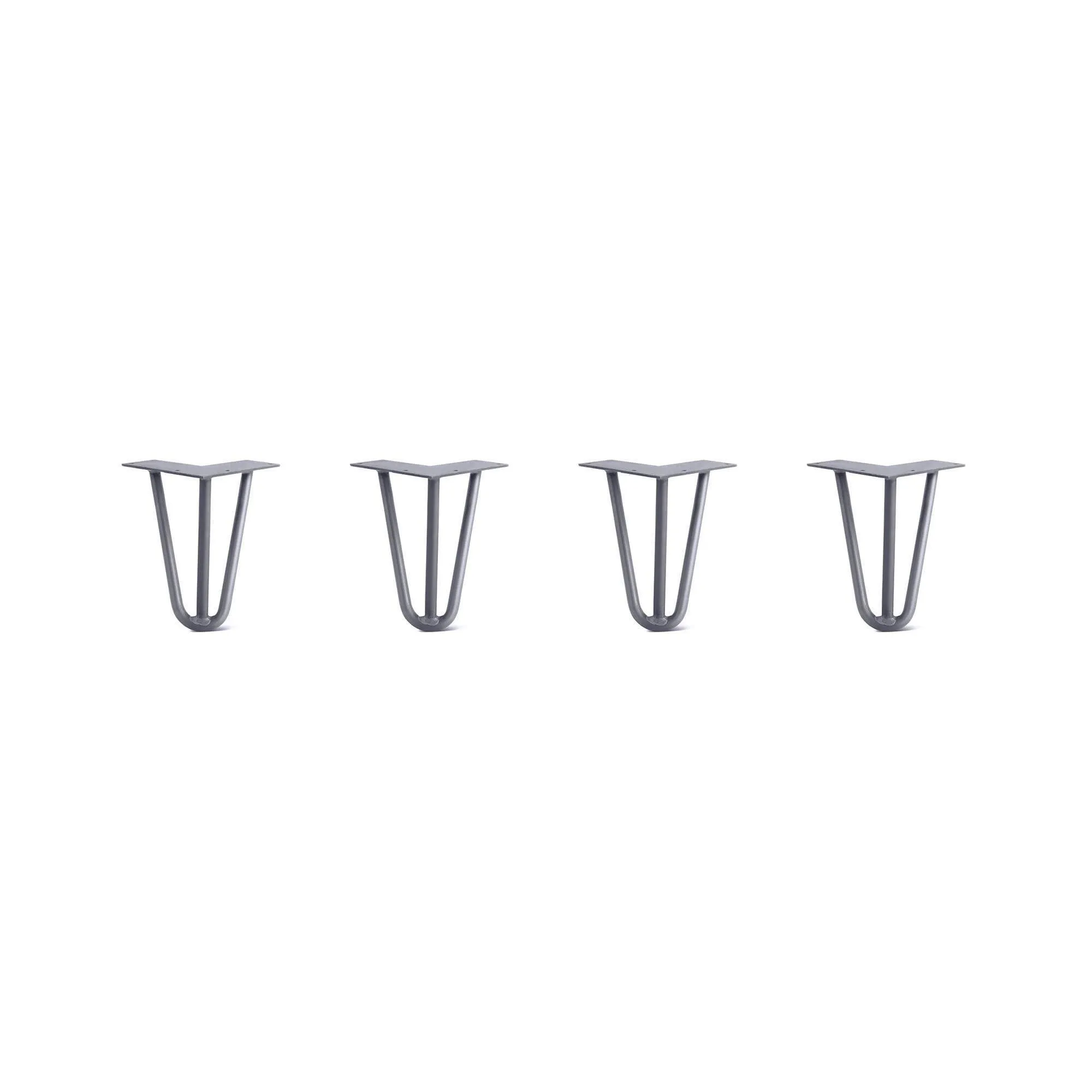 Hairpin Legs Set of 4, 3-Rod Design - Grey Powder Coated Finish