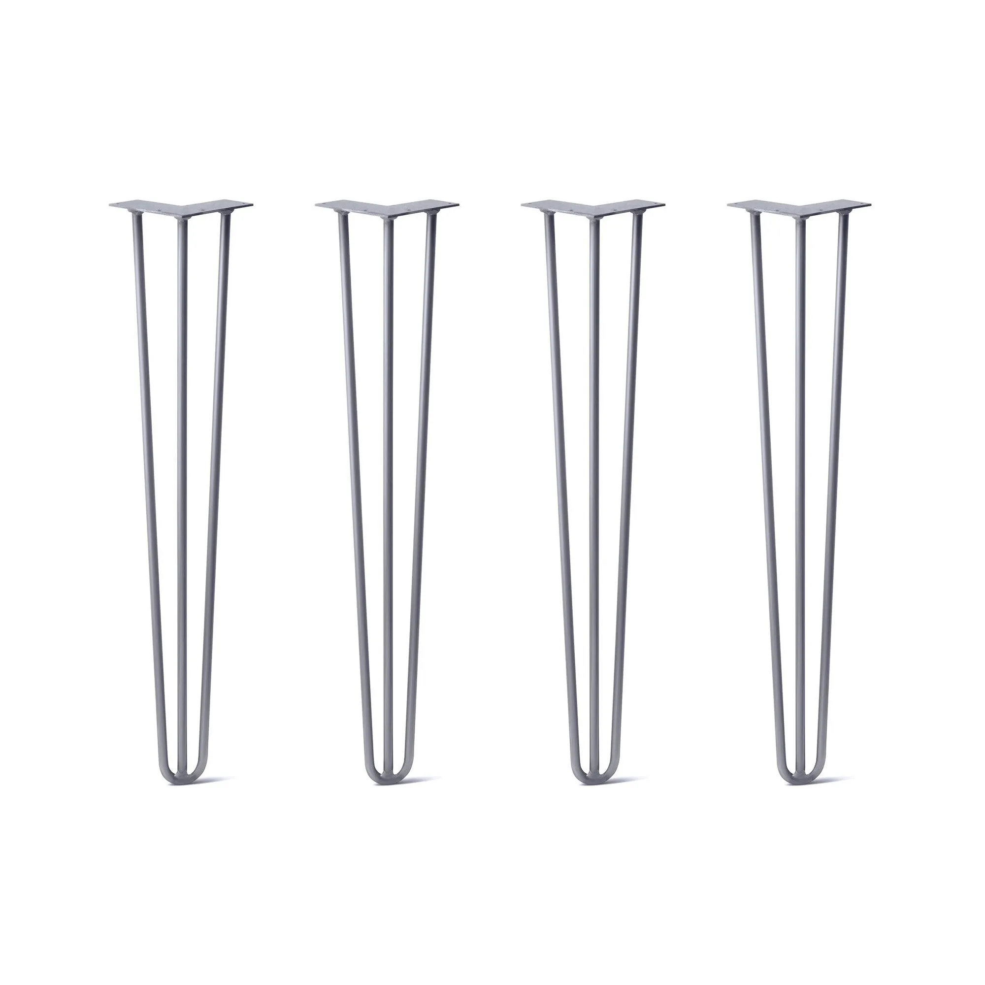 Hairpin Legs Set of 4, 3-Rod Design - Grey Powder Coated Finish