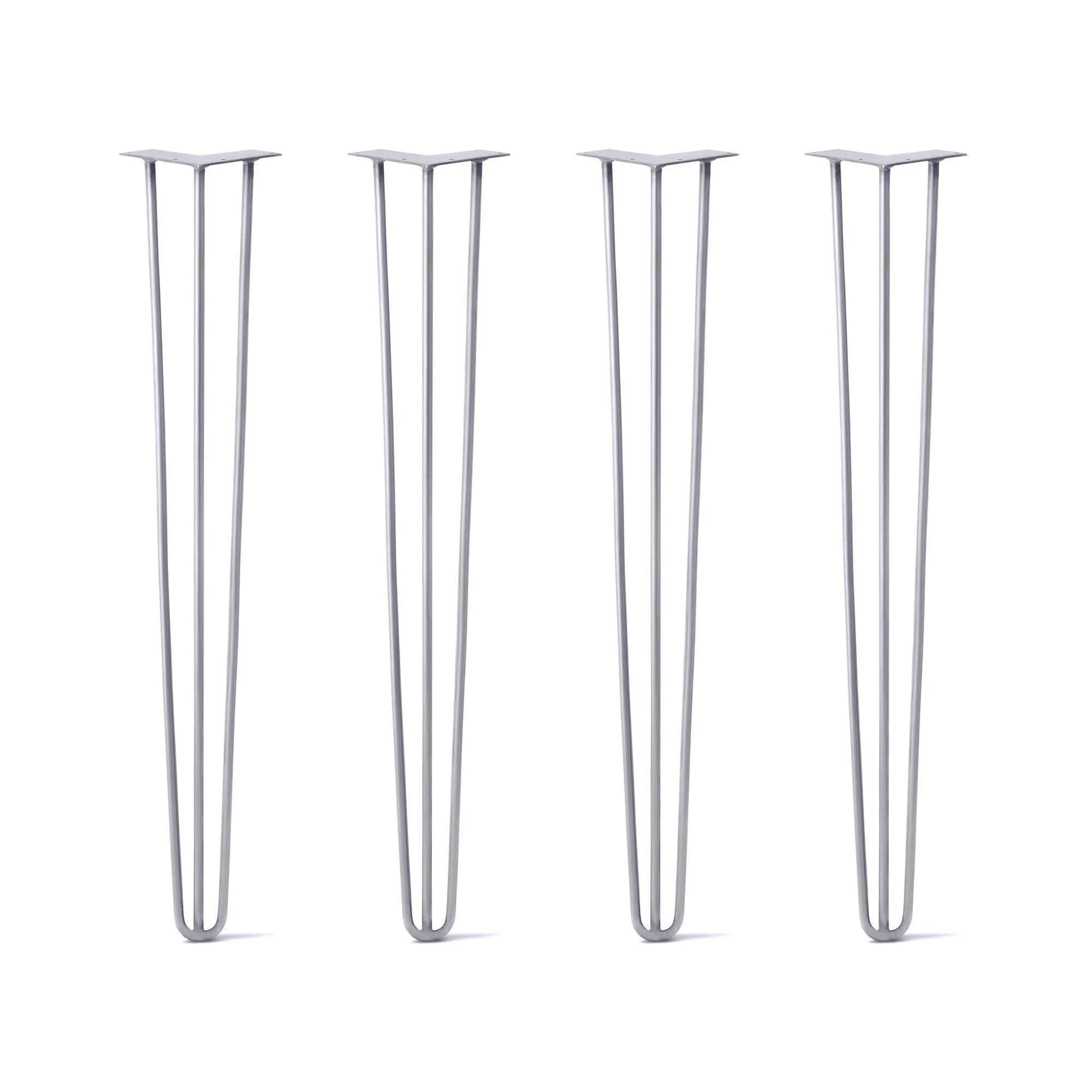 Hairpin Legs Set of 4, 3-Rod Design - Grey Powder Coated Finish