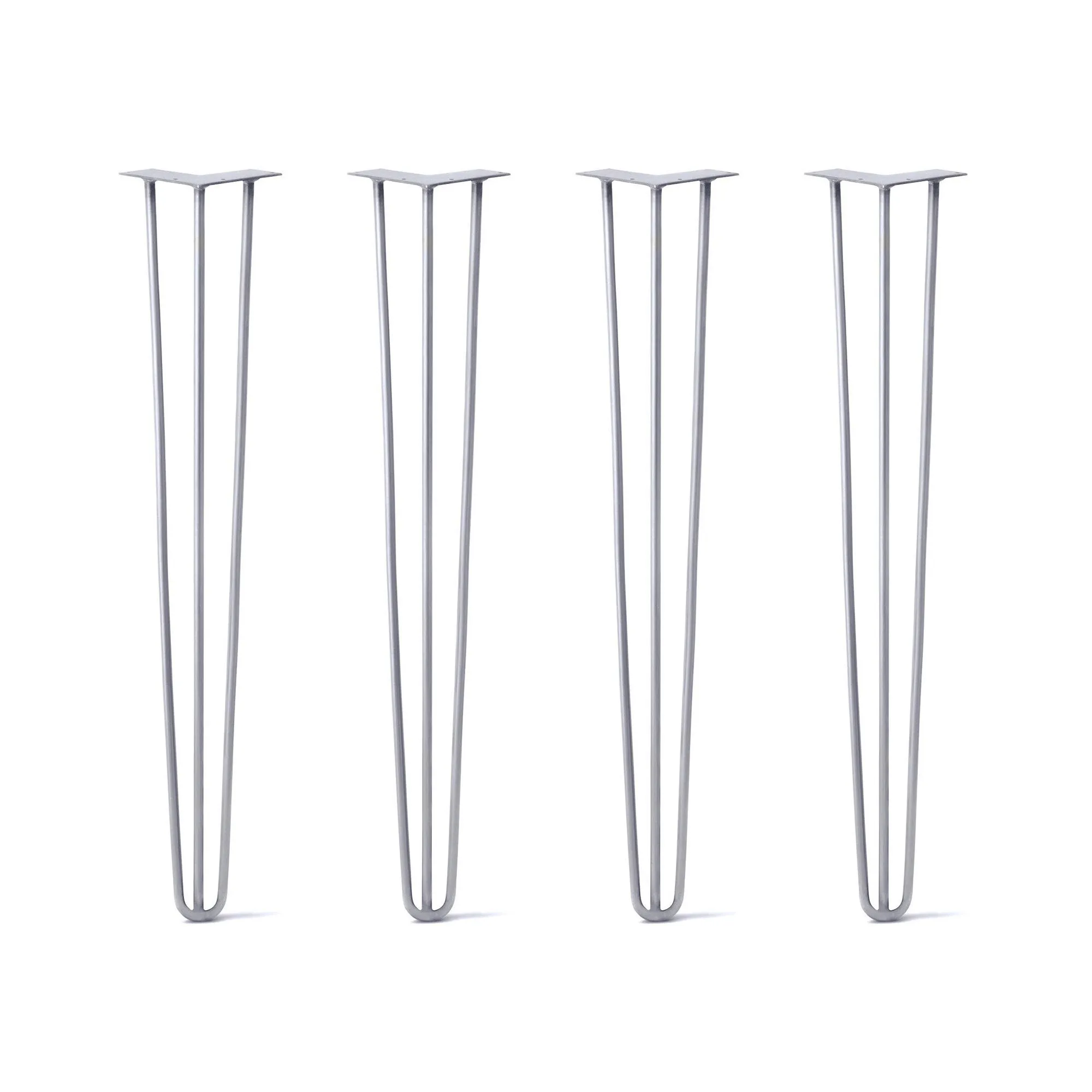 Hairpin Legs Set of 4, 3-Rod Design - Grey Powder Coated Finish