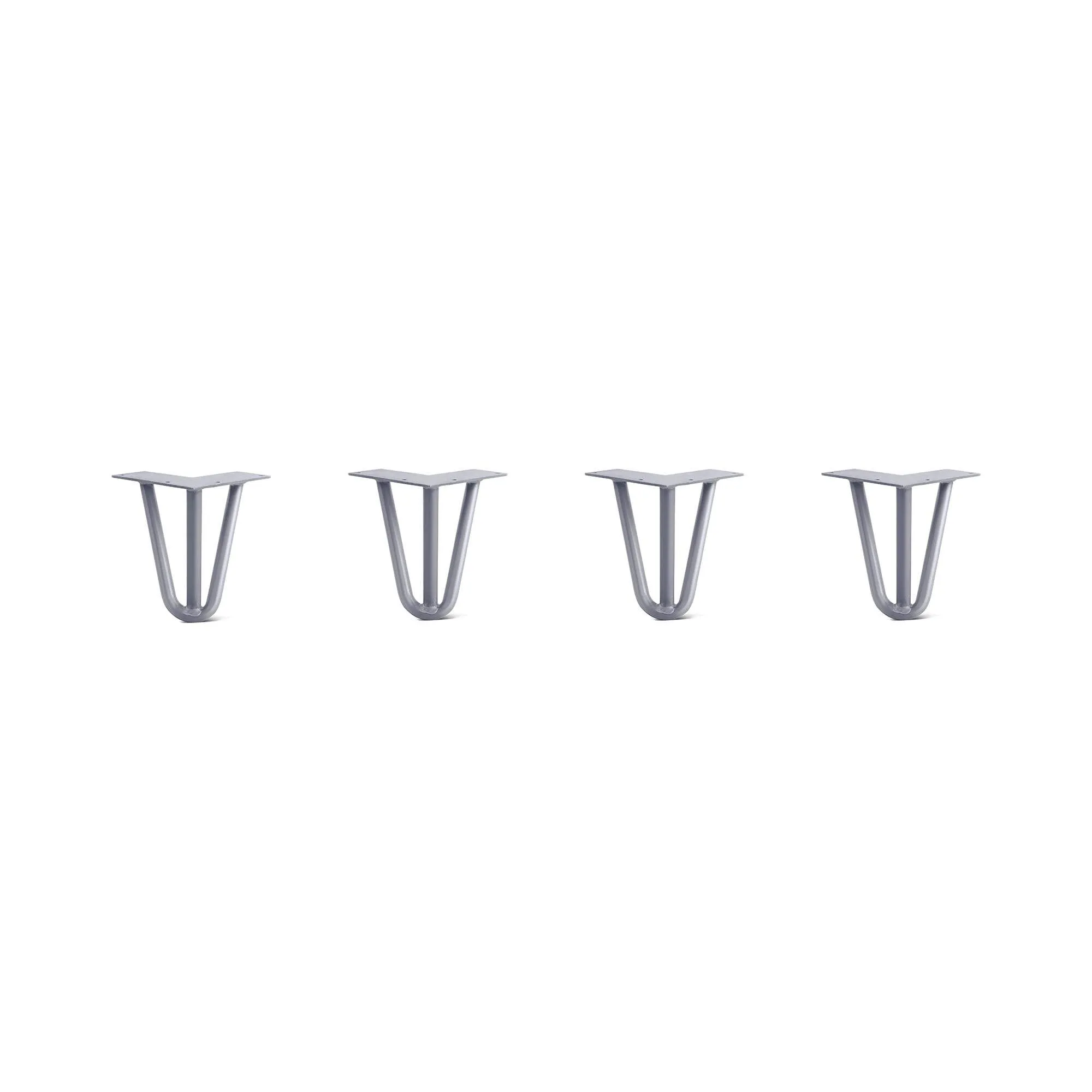 Hairpin Legs Set of 4, 3-Rod Design - Grey Powder Coated Finish