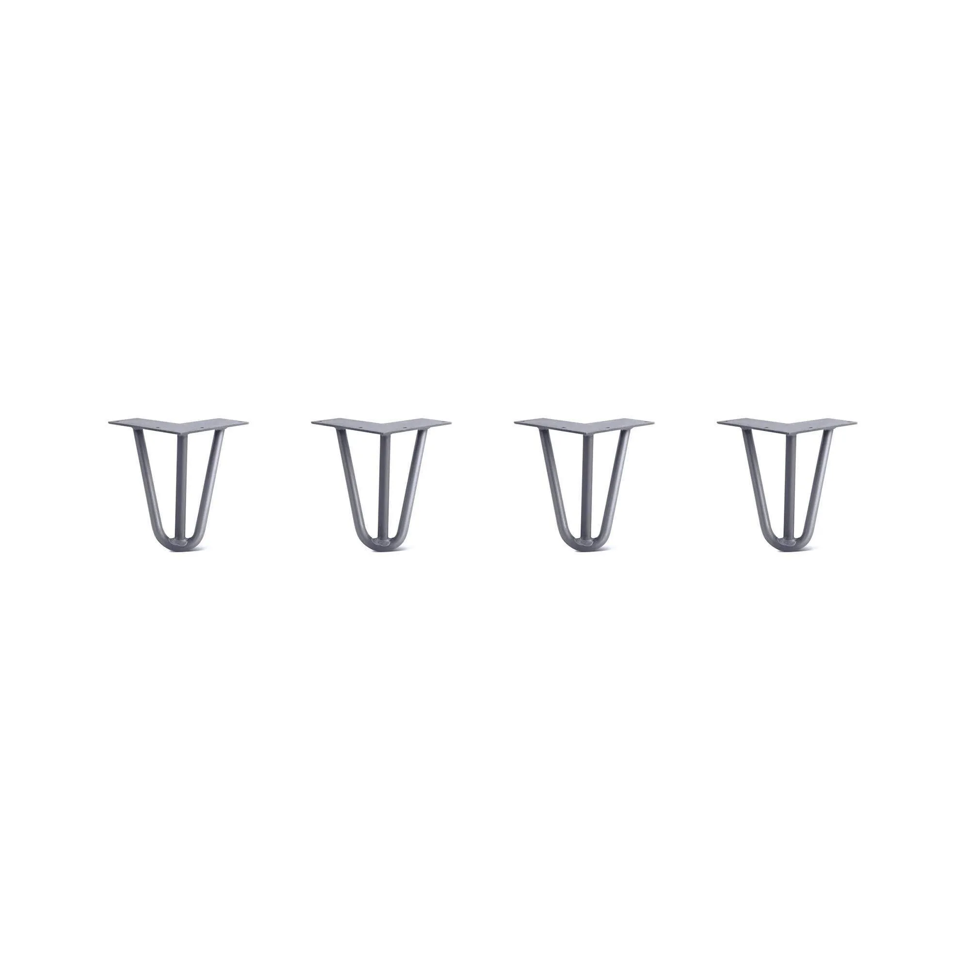 Hairpin Legs Set of 4, 3-Rod Design - Grey Powder Coated Finish