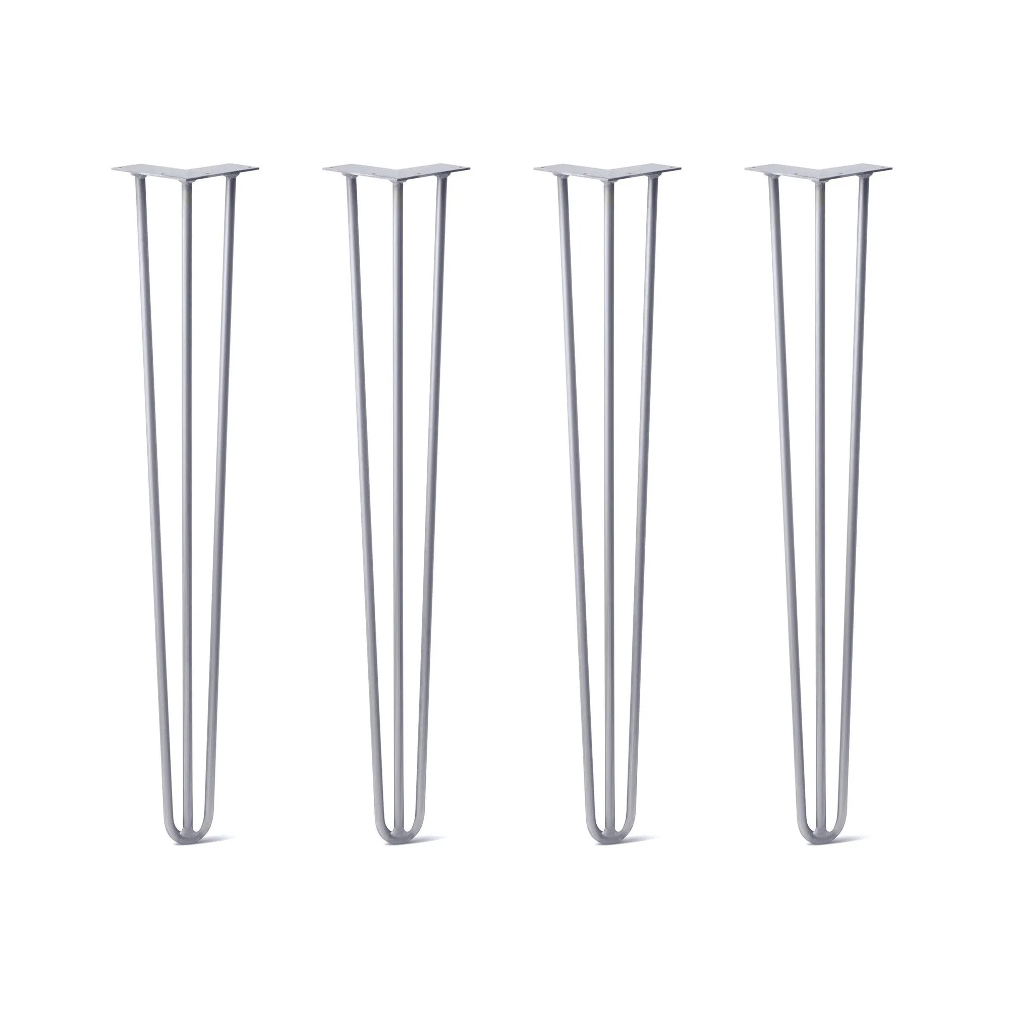 Hairpin Legs Set of 4, 3-Rod Design - Grey Powder Coated Finish