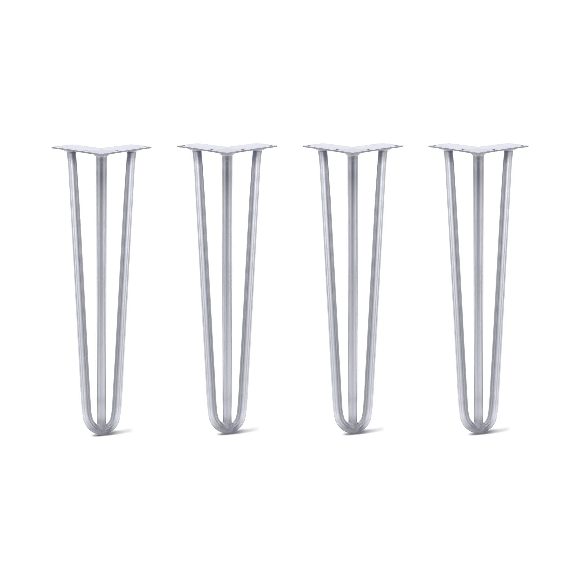 Hairpin Legs Set of 4, 3-Rod Design - Grey Powder Coated Finish