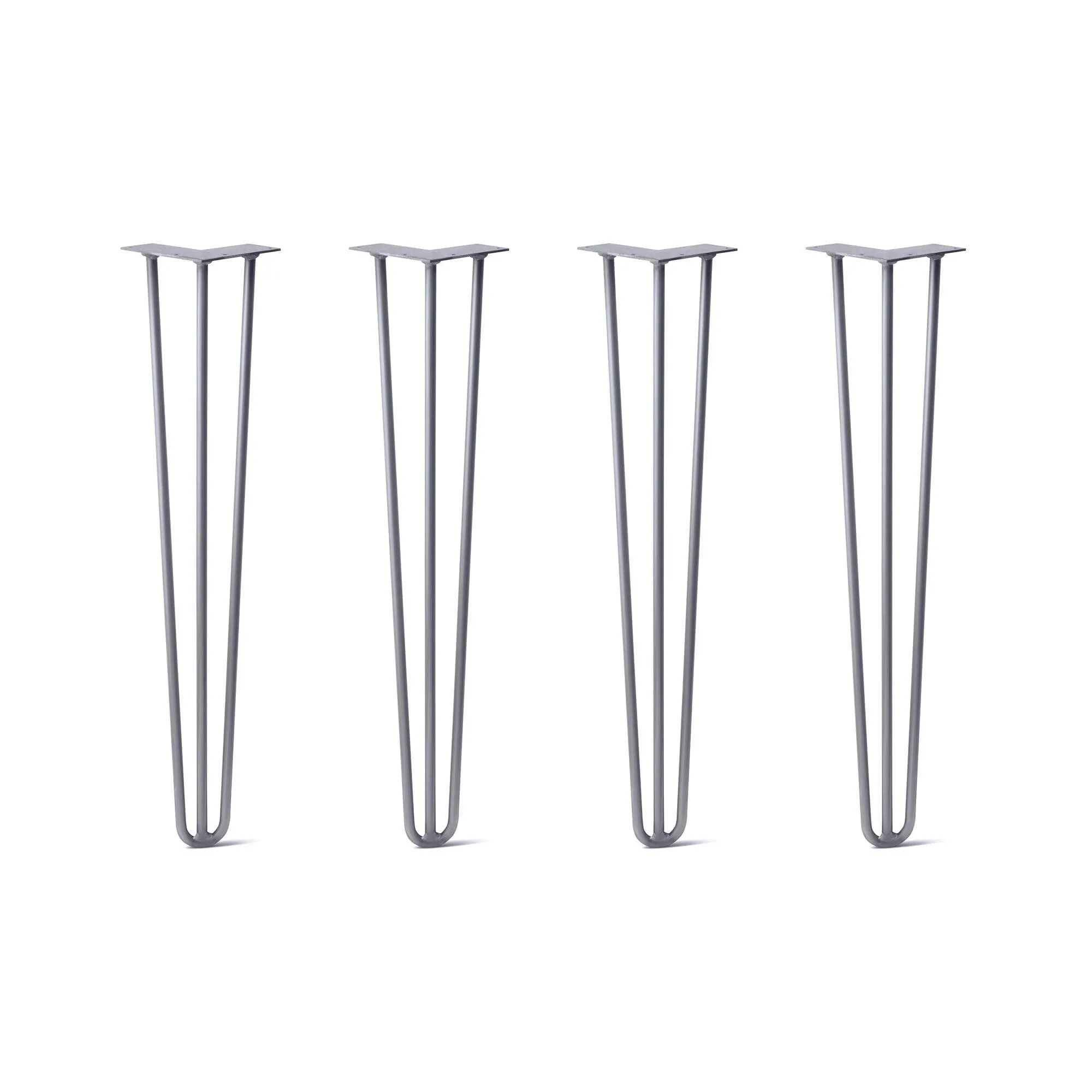 Hairpin Legs Set of 4, 3-Rod Design - Grey Powder Coated Finish