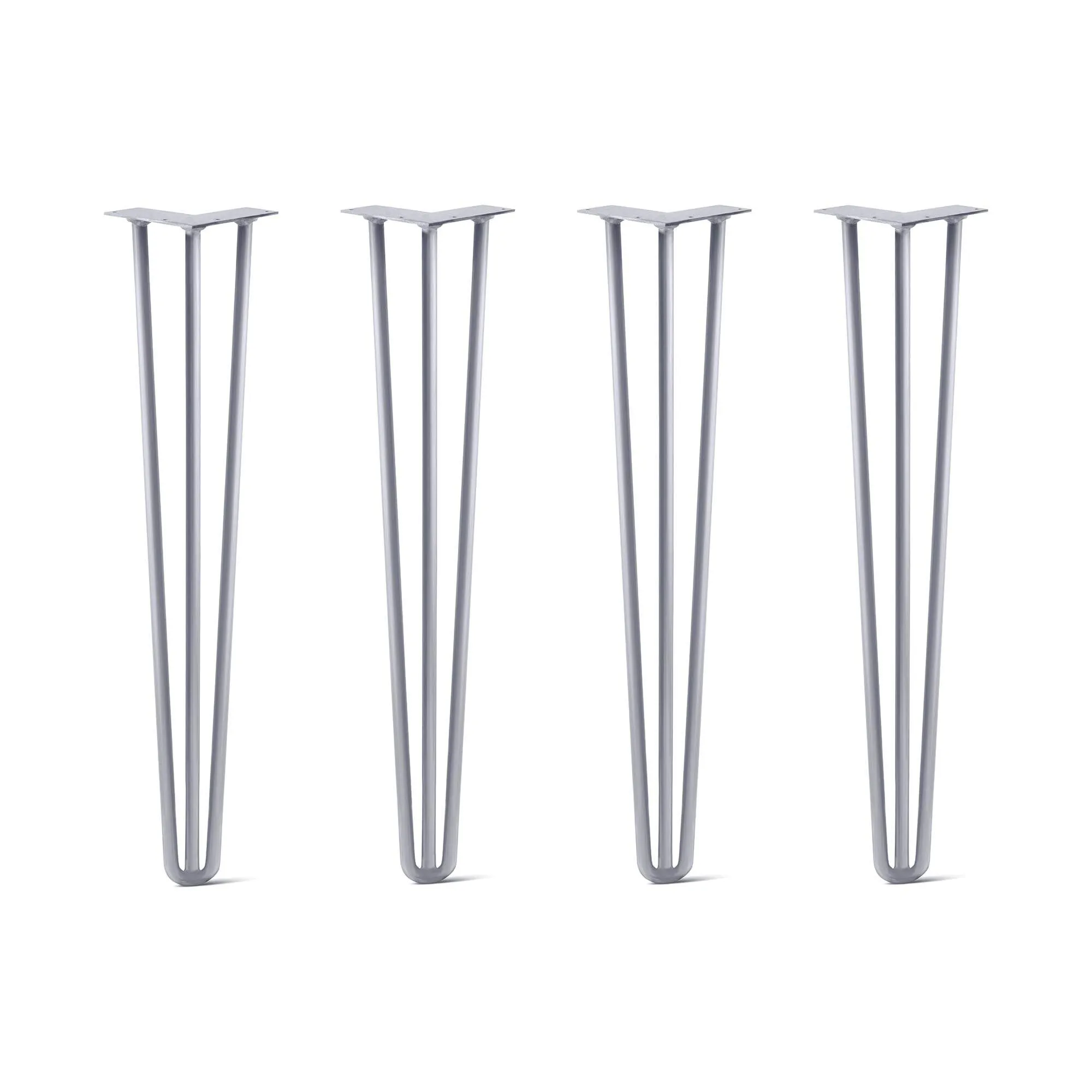 Hairpin Legs Set of 4, 3-Rod Design - Grey Powder Coated Finish