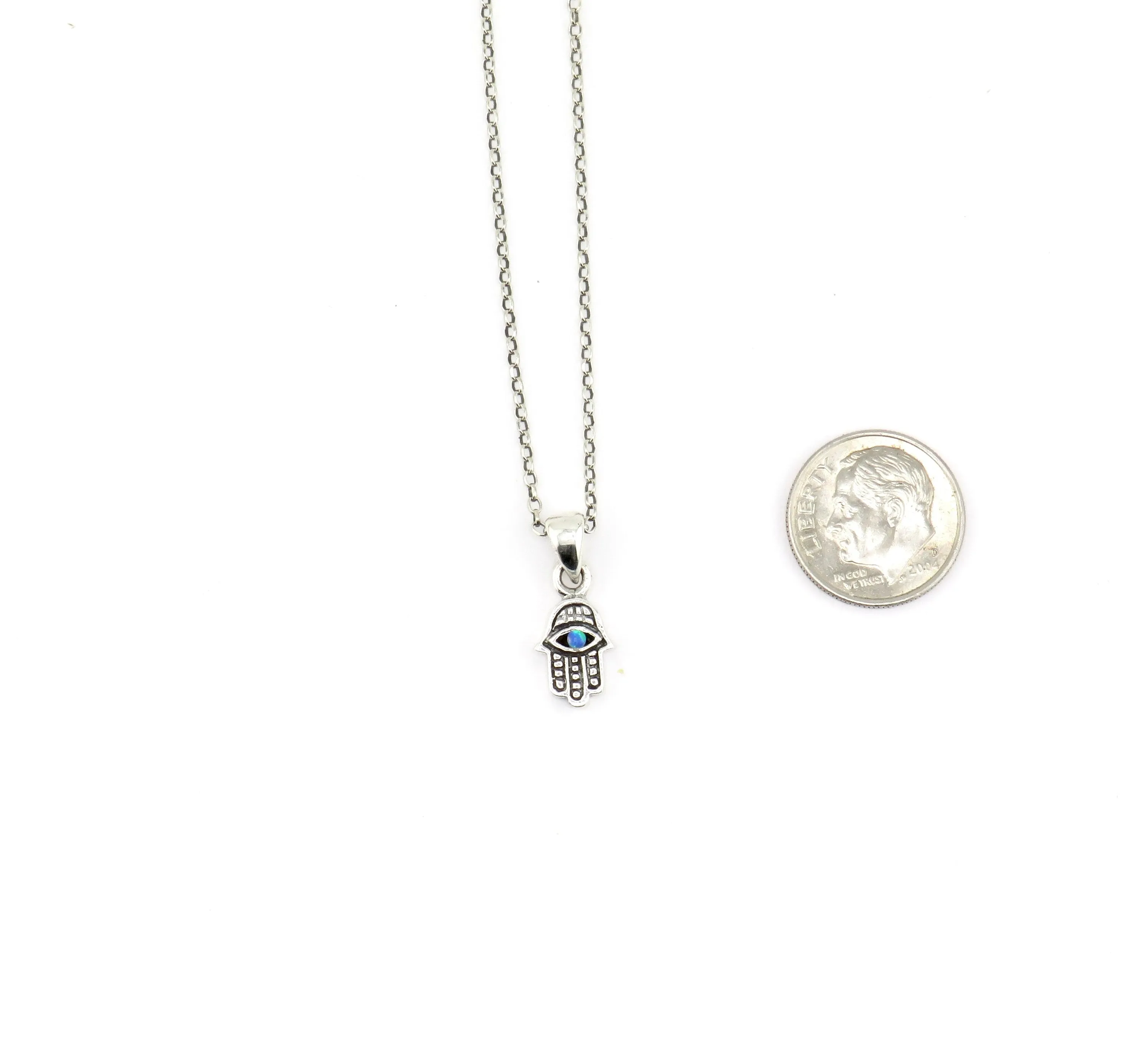 Hamsa with Opal Eye Necklace